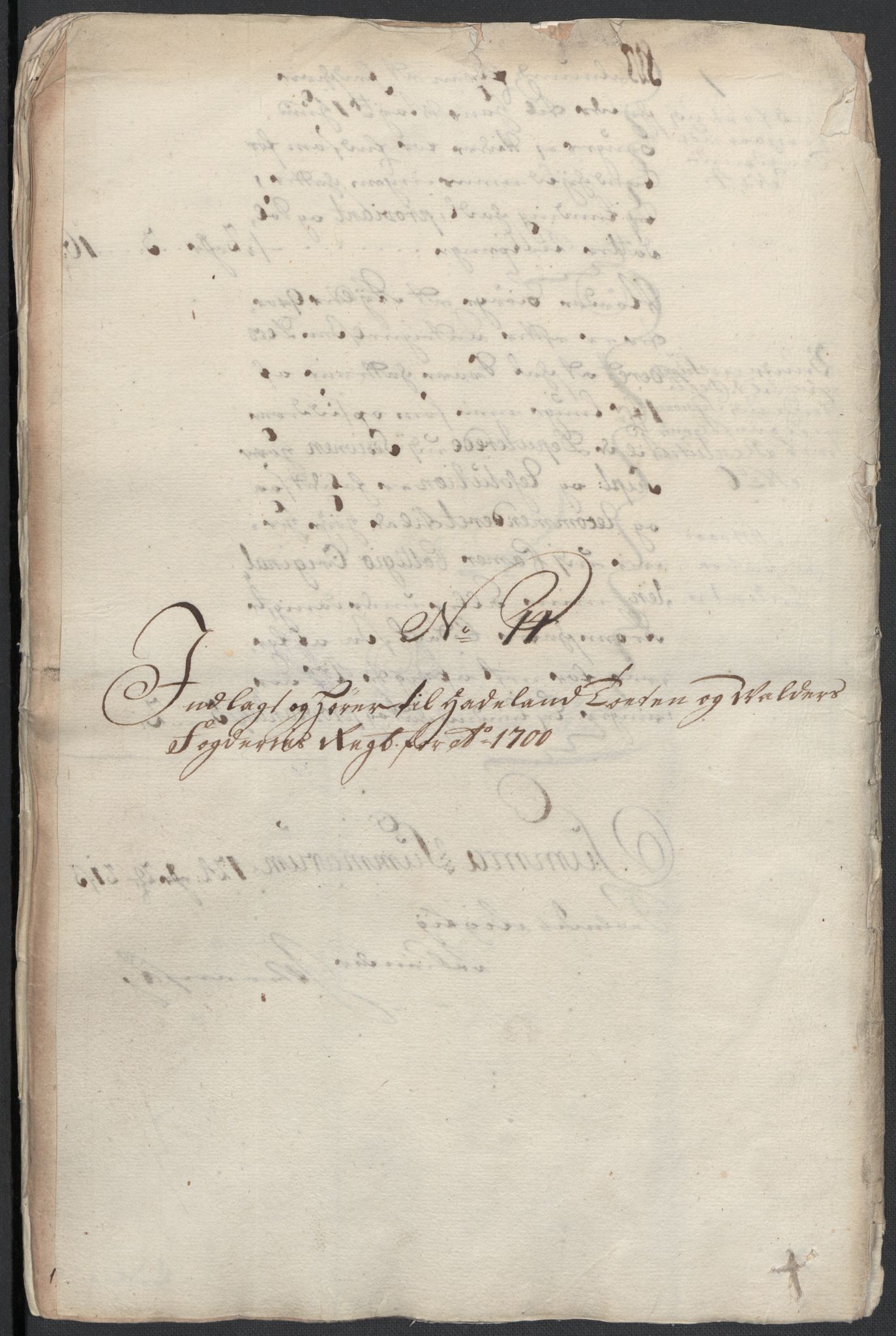 Rentekammeret inntil 1814, Reviderte regnskaper, Fogderegnskap, AV/RA-EA-4092/R18/L1298: Fogderegnskap Hadeland, Toten og Valdres, 1700, p. 436