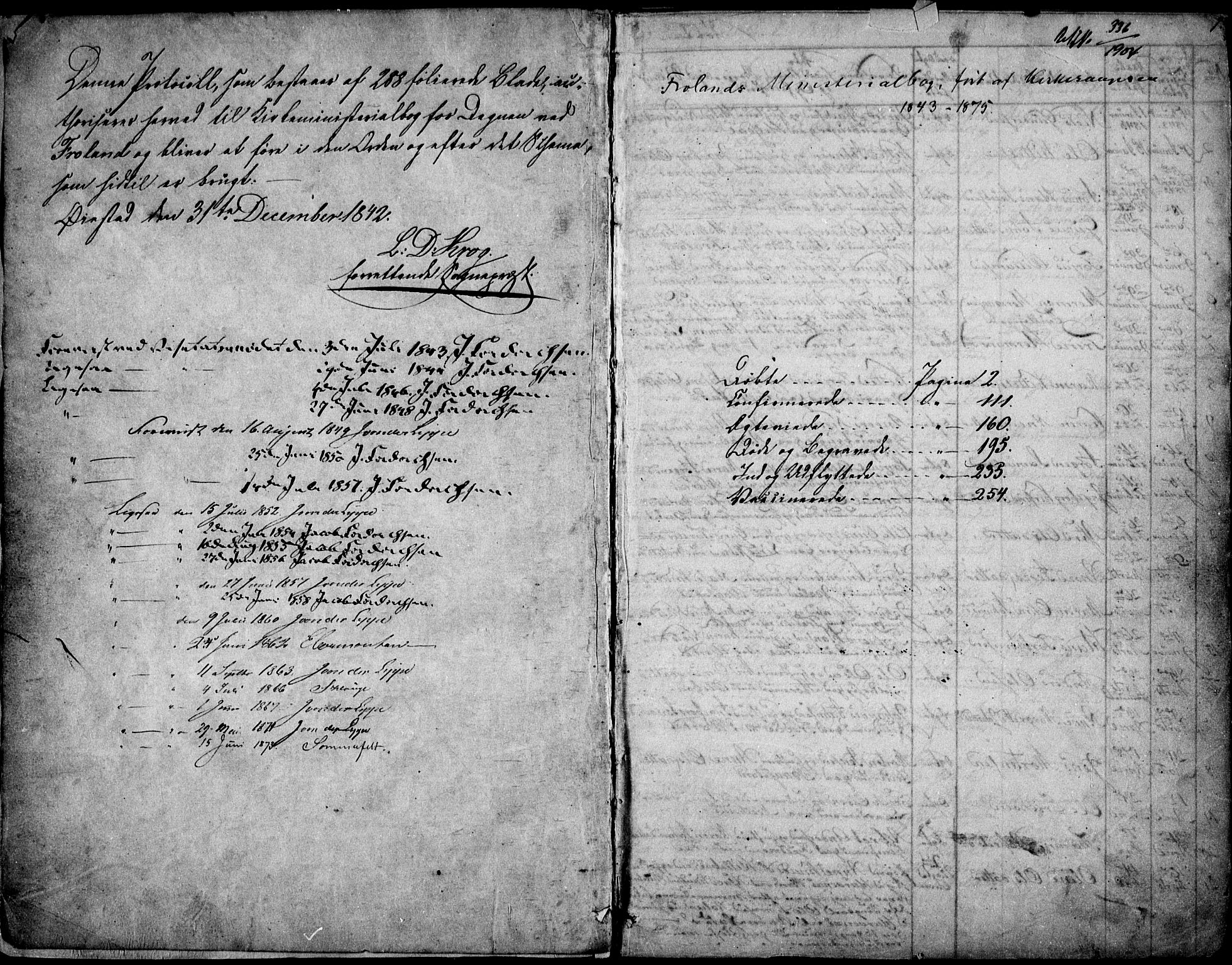 Froland sokneprestkontor, SAK/1111-0013/F/Fb/L0008: Parish register (copy) no. B 8, 1843-1875