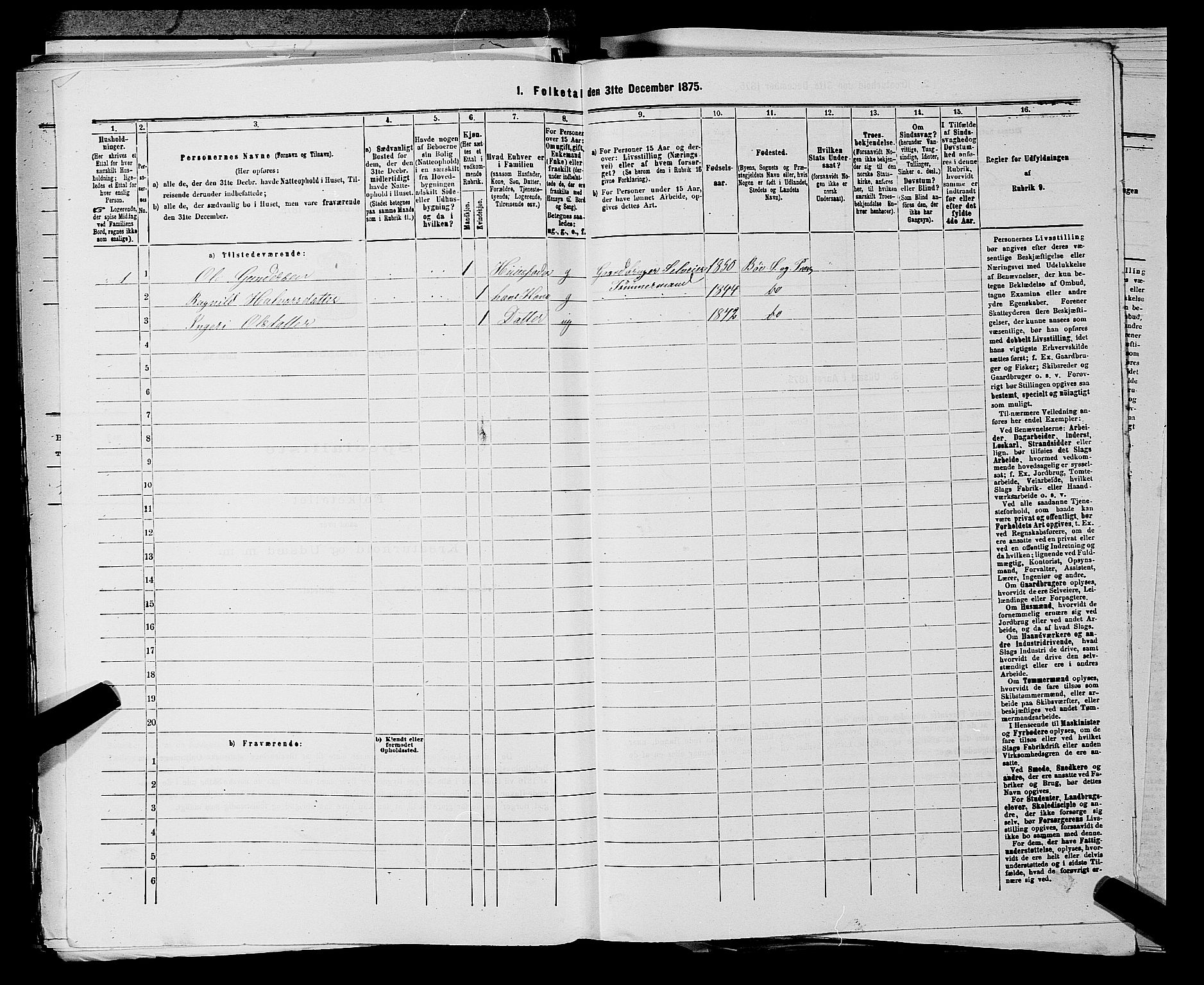 SAKO, 1875 census for 0821P Bø, 1875, p. 779