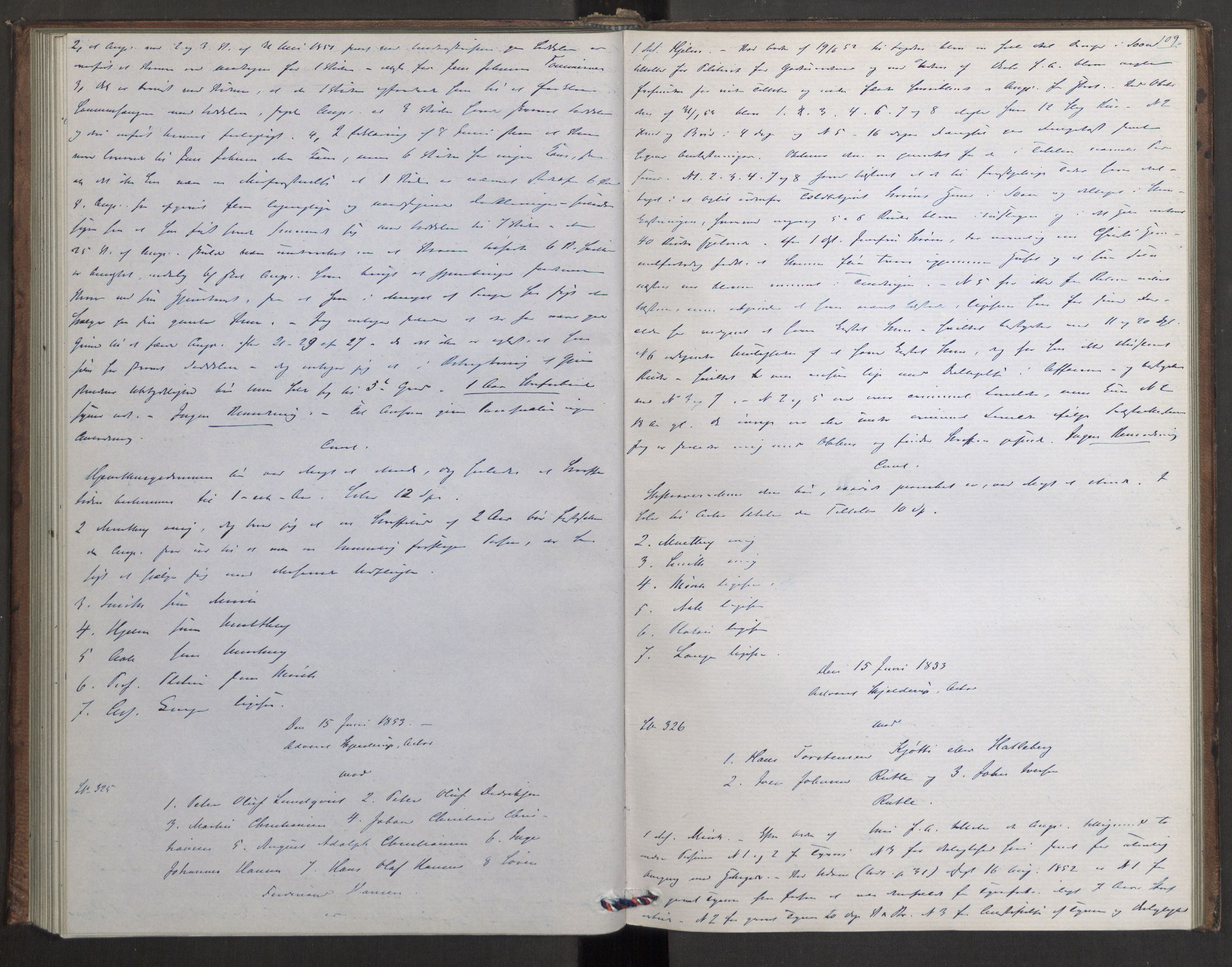 Høyesterett, AV/RA-S-1002/E/Eb/Ebb/L0046/0001: Voteringsprotokoller / Voteringsprotokoll, 1853, p. 108b-109a