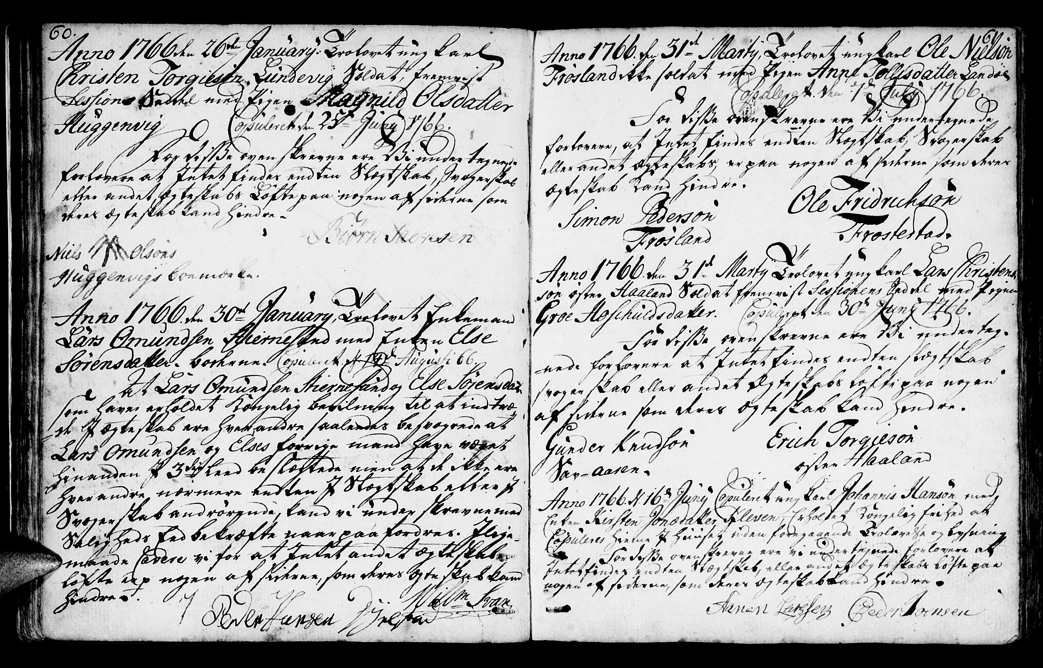 Mandal sokneprestkontor, AV/SAK-1111-0030/F/Fa/Faa/L0006: Parish register (official) no. A 6, 1755-1783, p. 60-61