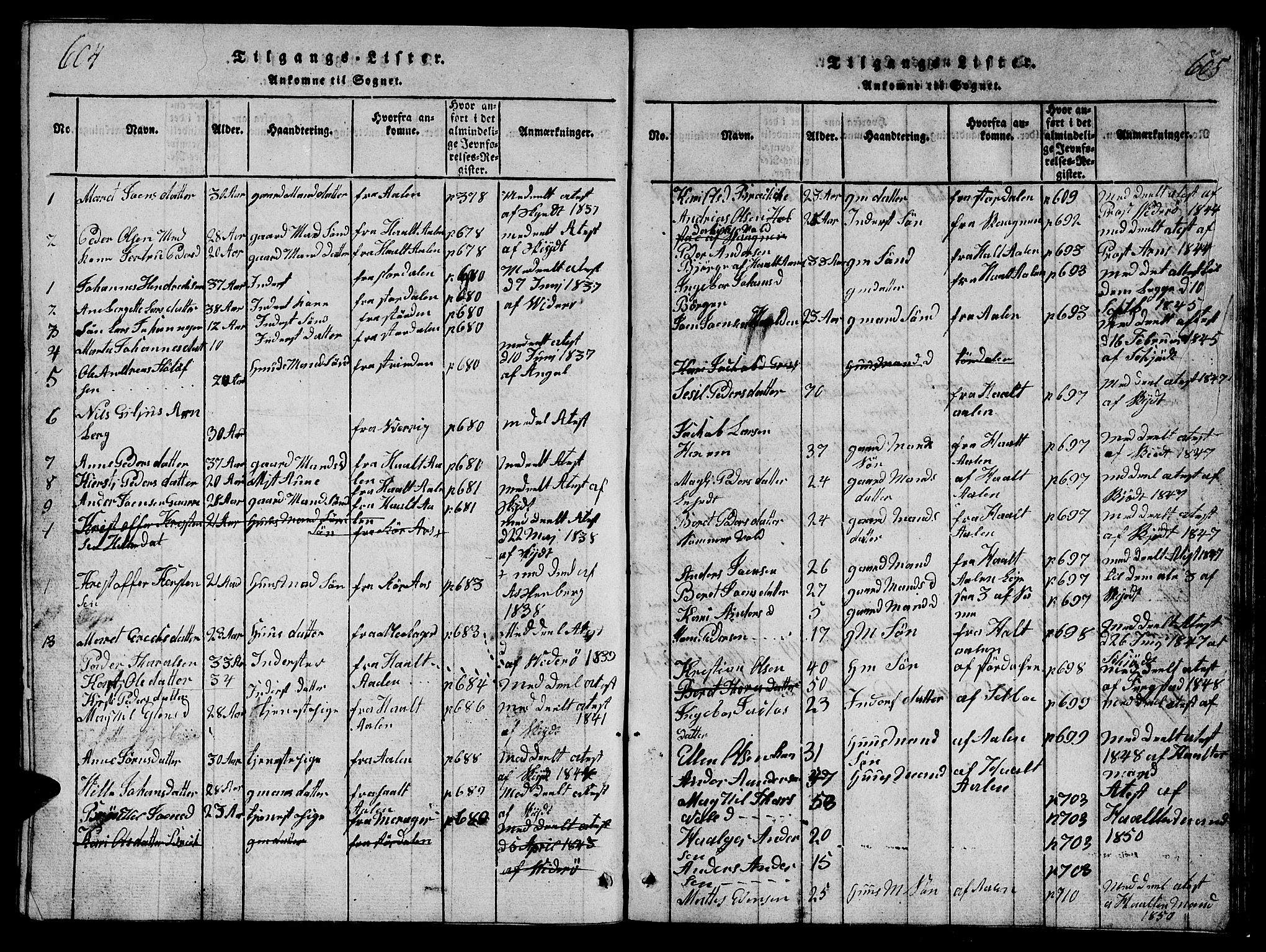 Ministerialprotokoller, klokkerbøker og fødselsregistre - Sør-Trøndelag, SAT/A-1456/698/L1164: Parish register (copy) no. 698C01, 1816-1861, p. 604-605