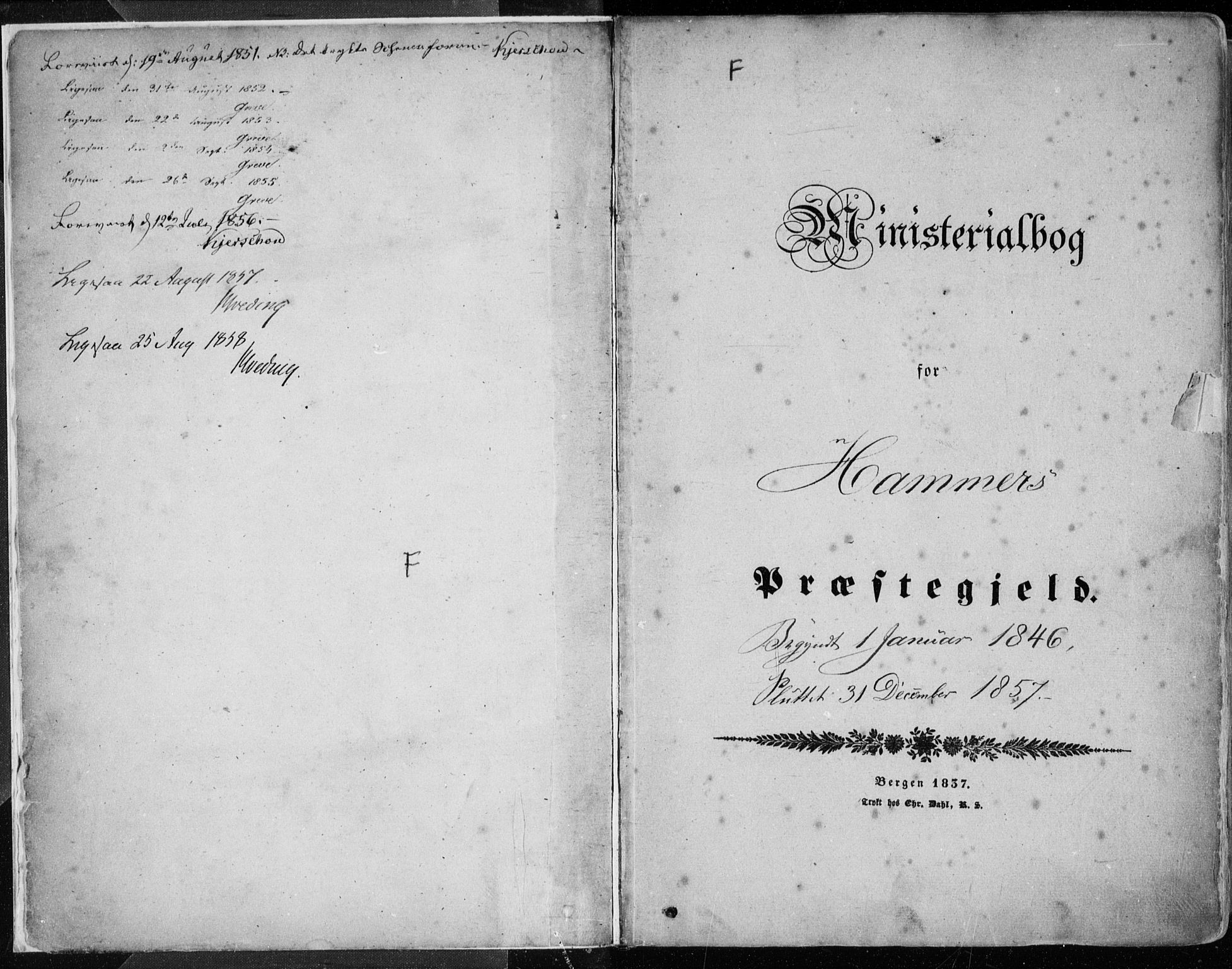 Hamre sokneprestembete, SAB/A-75501/H/Ha/Haa/Haaa/L0013: Parish register (official) no. A 13, 1846-1857