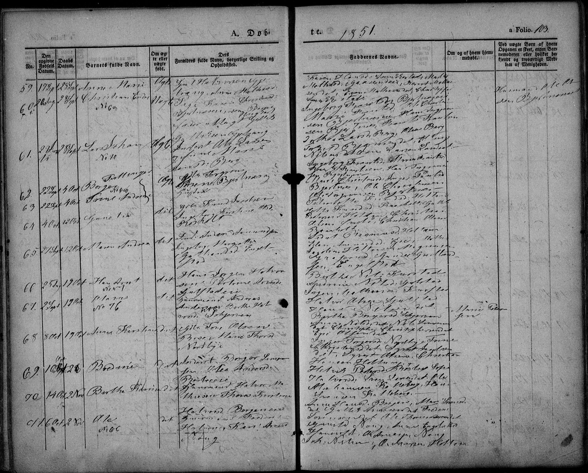 Lardal kirkebøker, AV/SAKO-A-350/F/Fa/L0006: Parish register (official) no. I 6, 1835-1860, p. 103