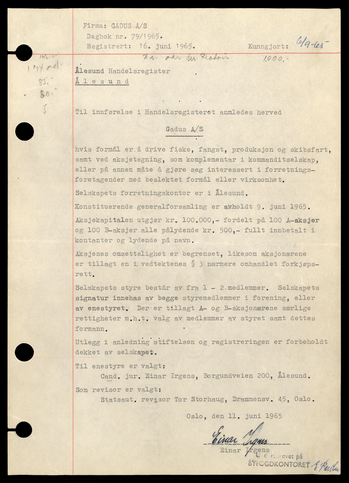 Ålesund sorenskriveri, AV/SAT-A-4383/2/J/Jd/Jdb/L0016: Aksjeselskap, G - Hav, 1958-1982, p. 5