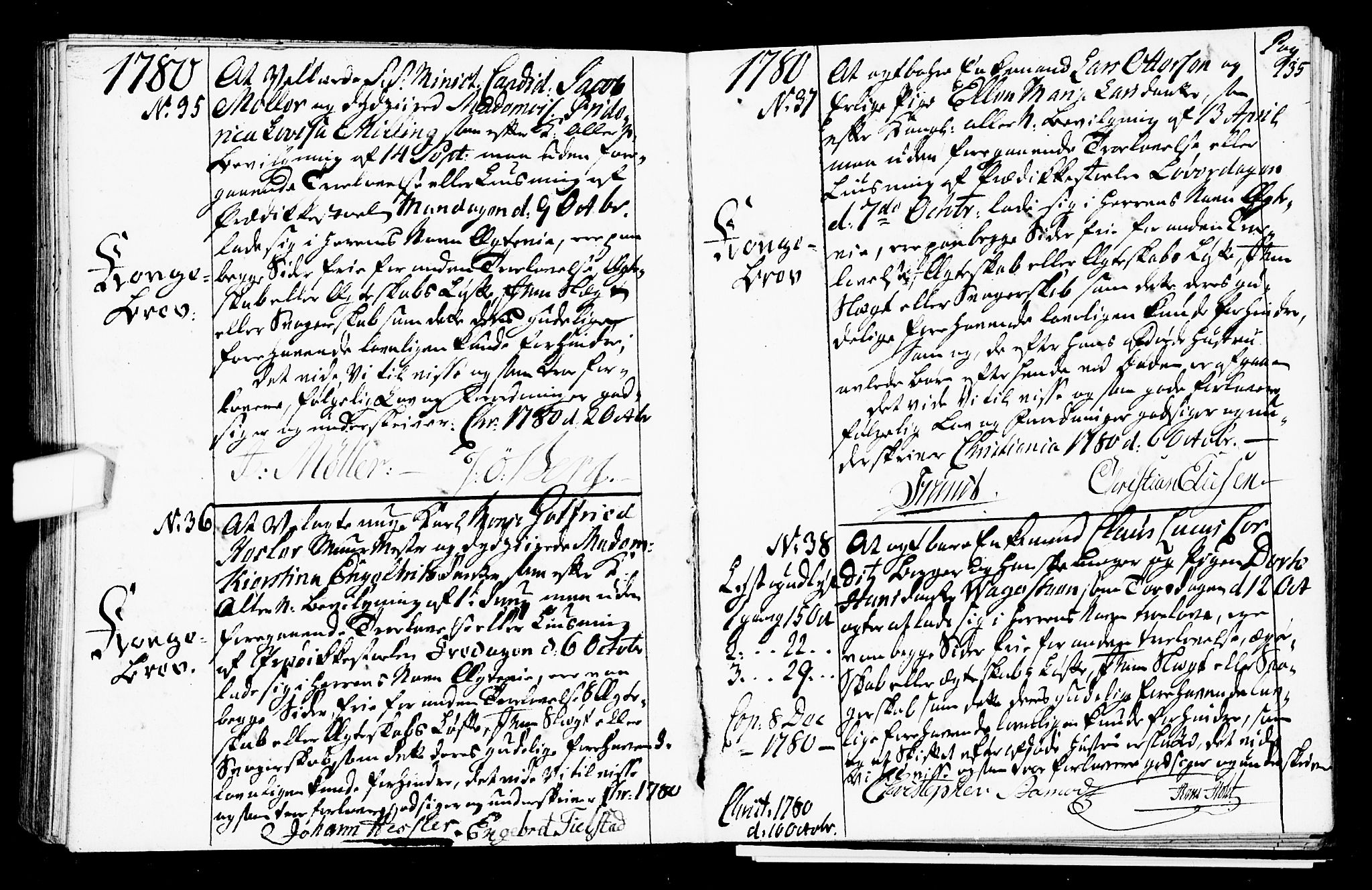 Oslo domkirke Kirkebøker, SAO/A-10752/L/La/L0009: Best man's statements no. 9, 1770-1784, p. 135