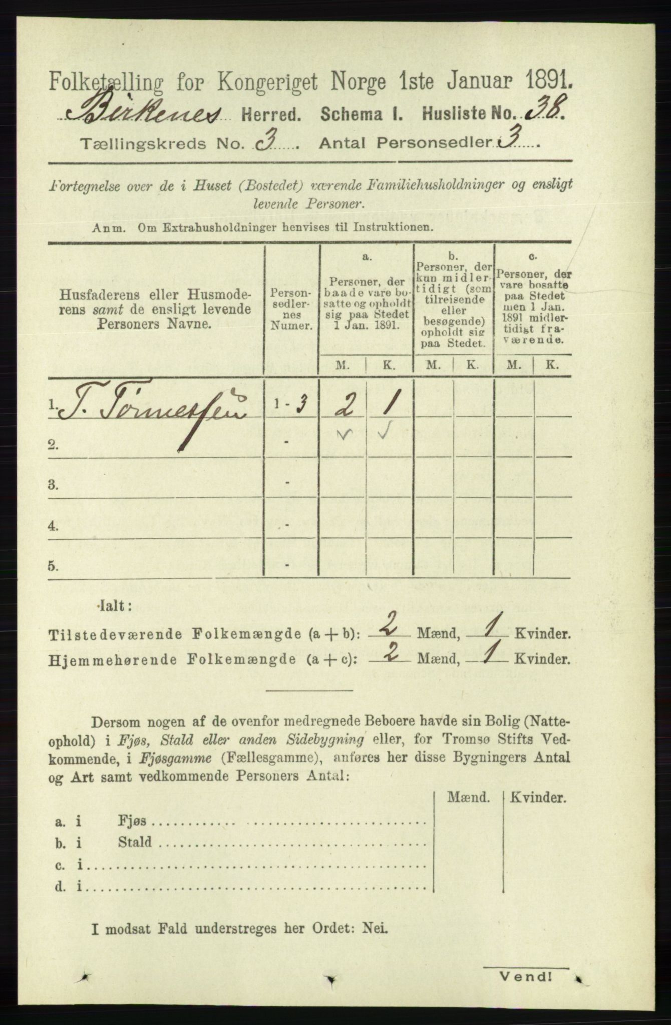 RA, 1891 Census for 0928 Birkenes, 1891, p. 818