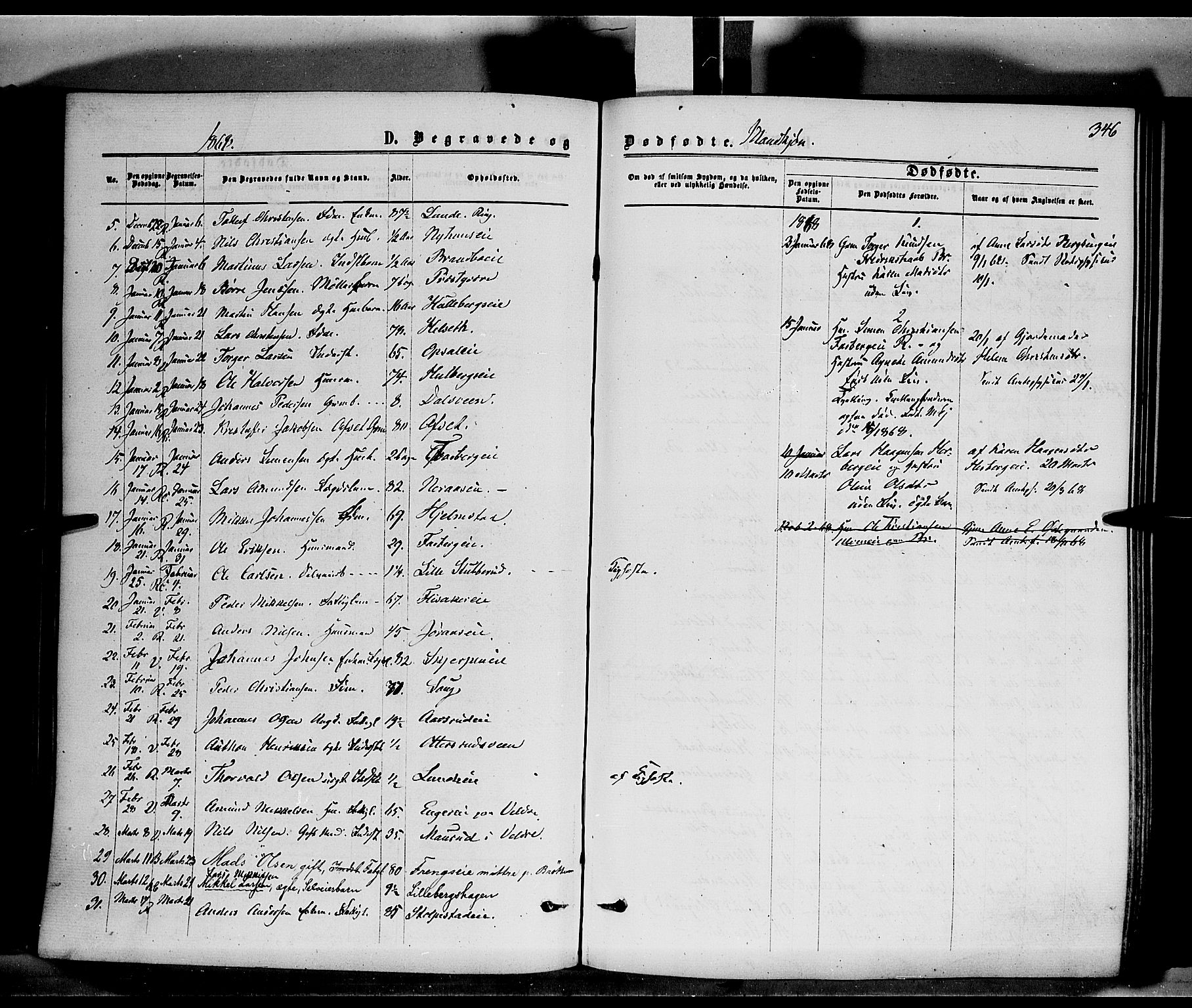 Ringsaker prestekontor, AV/SAH-PREST-014/K/Ka/L0010: Parish register (official) no. 10, 1861-1869, p. 346