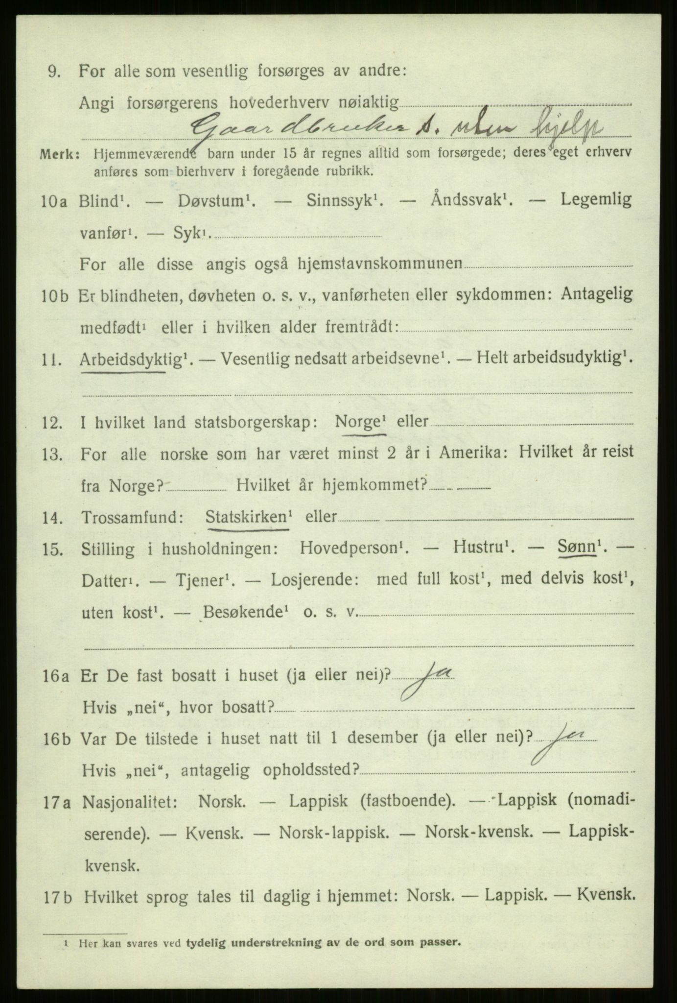 SATØ, 1920 census for Trondenes, 1920, p. 19799