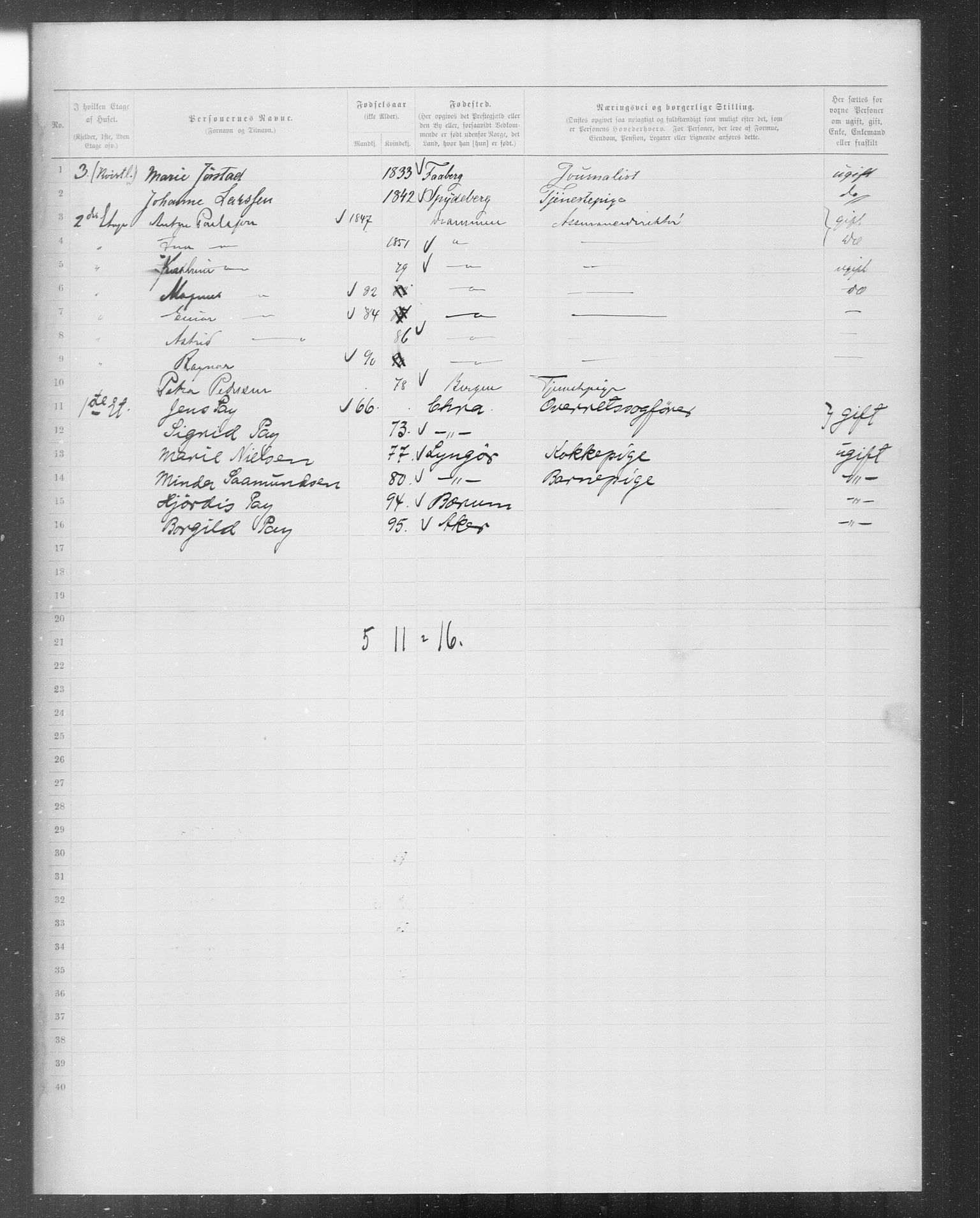 OBA, Municipal Census 1899 for Kristiania, 1899, p. 9538