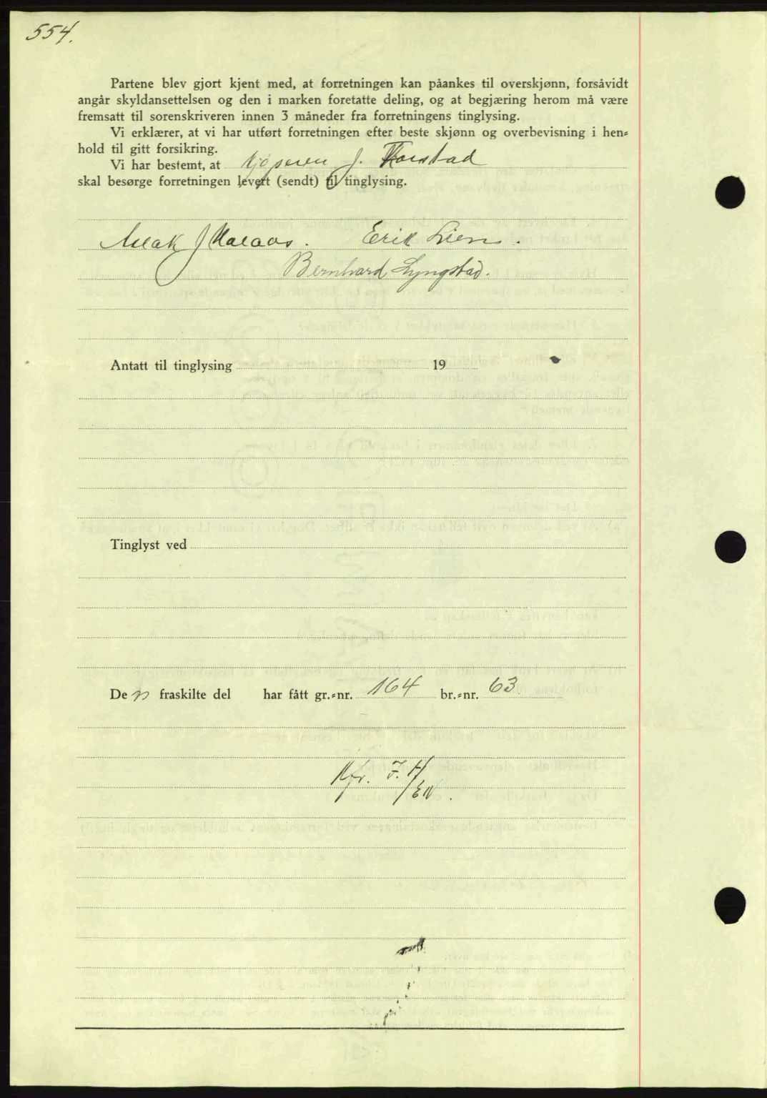 Nordmøre sorenskriveri, SAT/A-4132/1/2/2Ca: Mortgage book no. A84, 1938-1938, Diary no: : 2215/1938