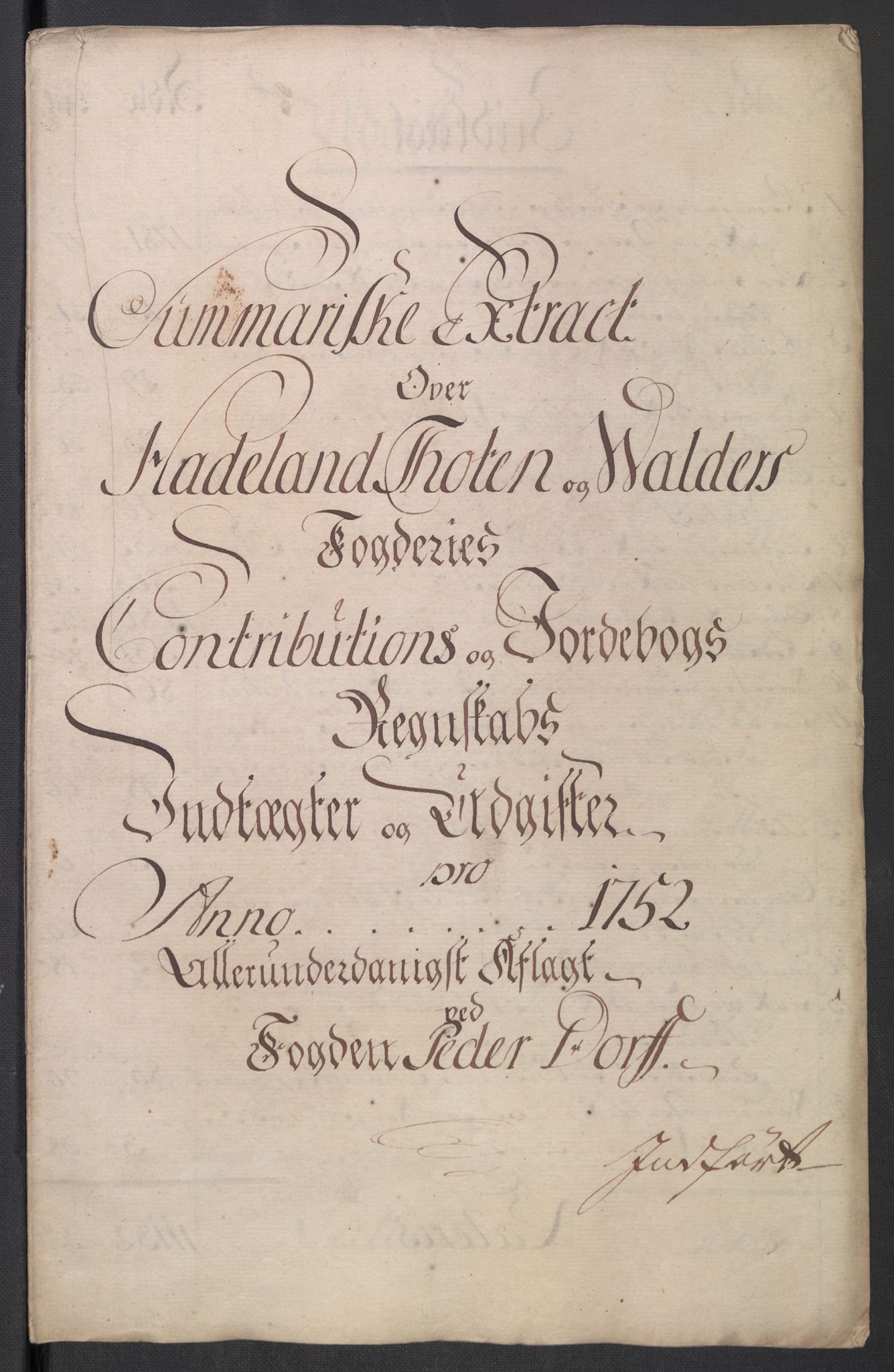 Rentekammeret inntil 1814, Reviderte regnskaper, Fogderegnskap, RA/EA-4092/R18/L1349: Fogderegnskap Hadeland, Toten og Valdres, 1752-1753, p. 37