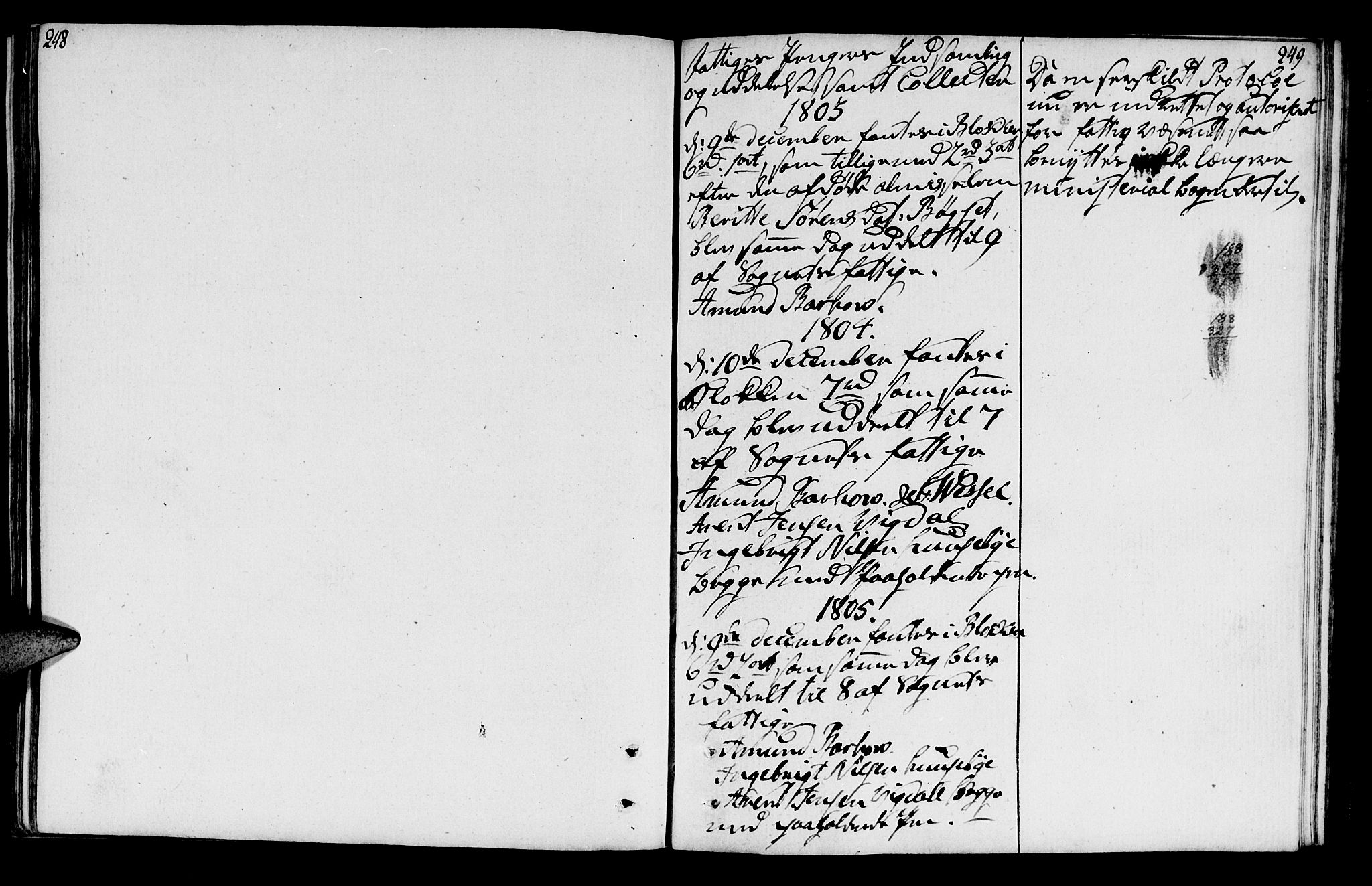 Ministerialprotokoller, klokkerbøker og fødselsregistre - Sør-Trøndelag, SAT/A-1456/666/L0785: Parish register (official) no. 666A03, 1803-1816, p. 248-249