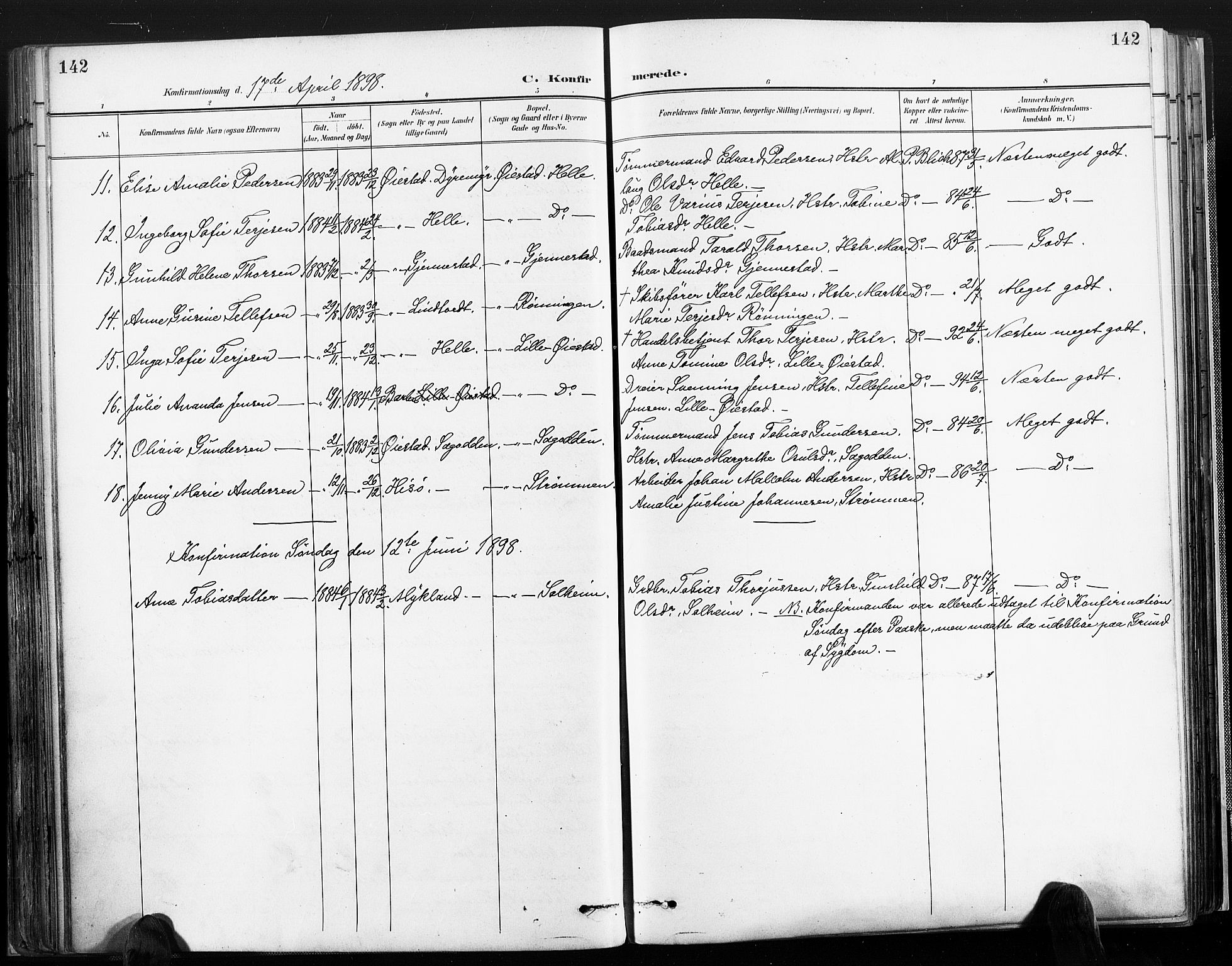 Øyestad sokneprestkontor, AV/SAK-1111-0049/F/Fa/L0018: Parish register (official) no. A 18, 1897-1907, p. 142