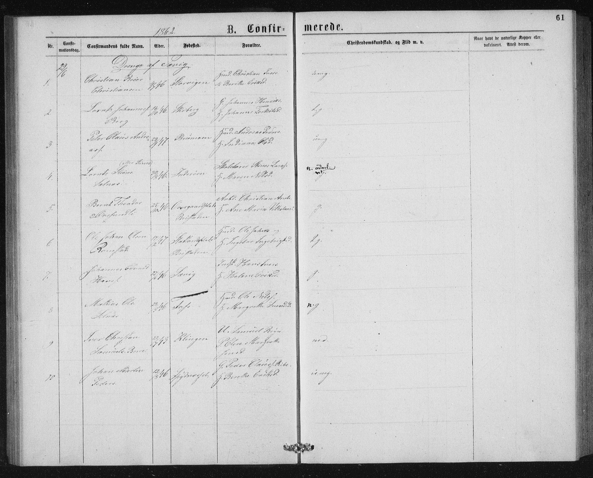 Ministerialprotokoller, klokkerbøker og fødselsregistre - Nord-Trøndelag, AV/SAT-A-1458/768/L0567: Parish register (official) no. 768A02, 1837-1865, p. 61