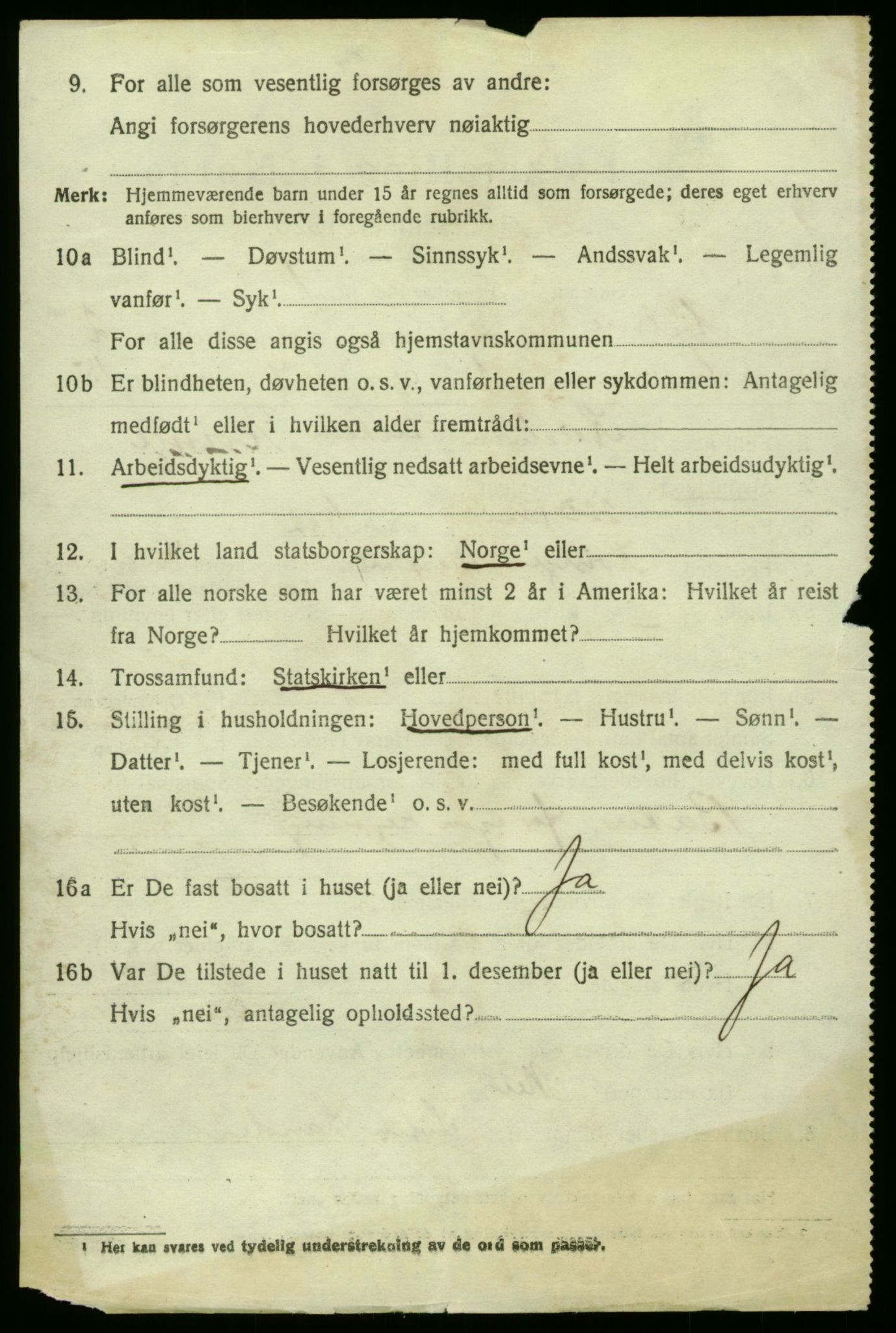SAB, 1920 census for Hjelme, 1920, p. 1073