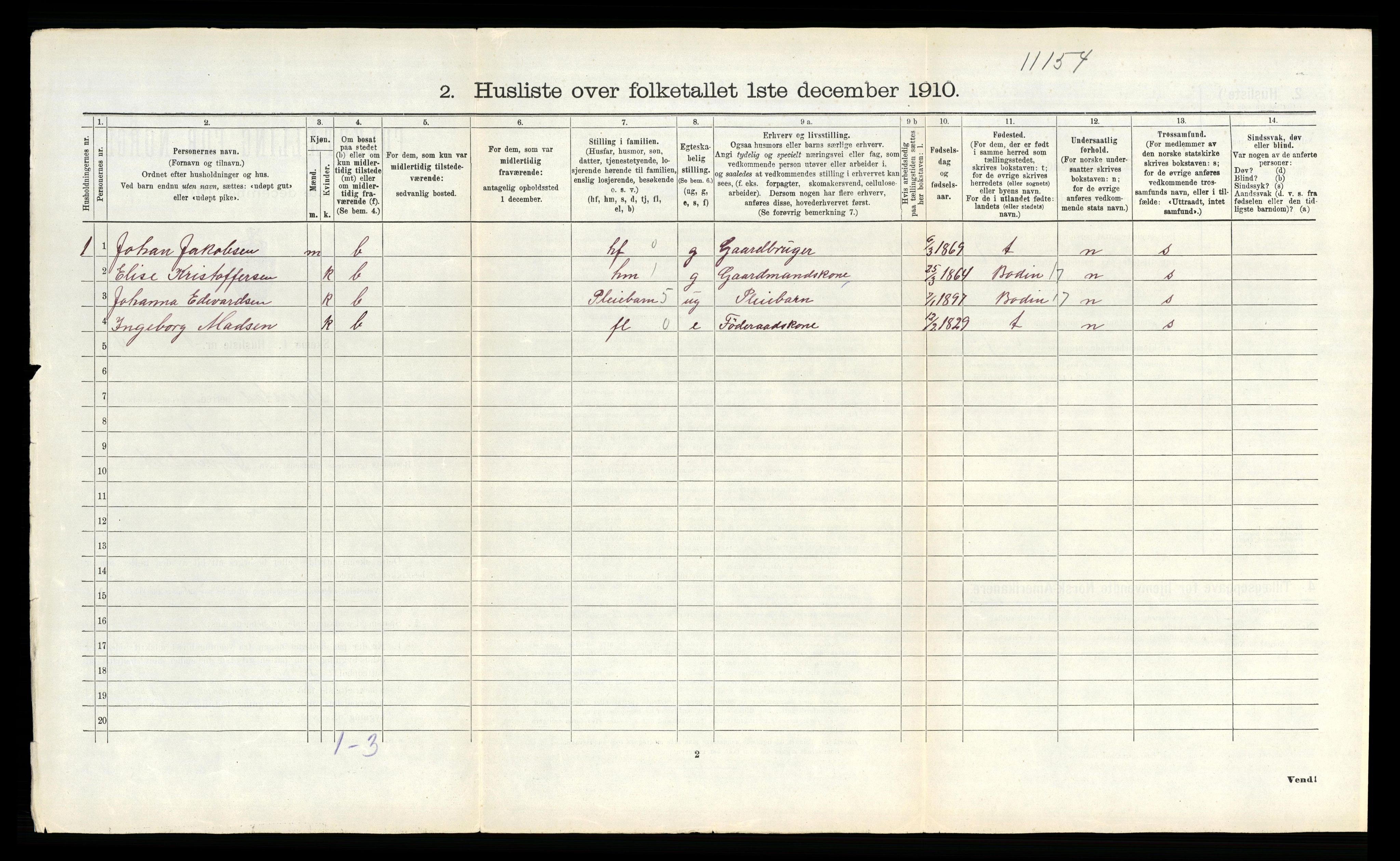 RA, 1910 census for Skjerstad, 1910, p. 906