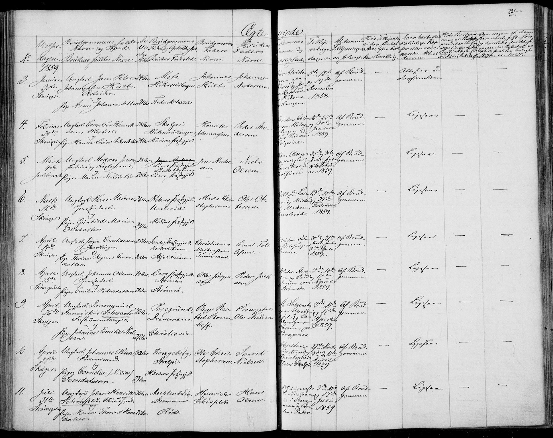 Skoger kirkebøker, AV/SAKO-A-59/F/Fa/L0003: Parish register (official) no. I 3, 1842-1861, p. 231