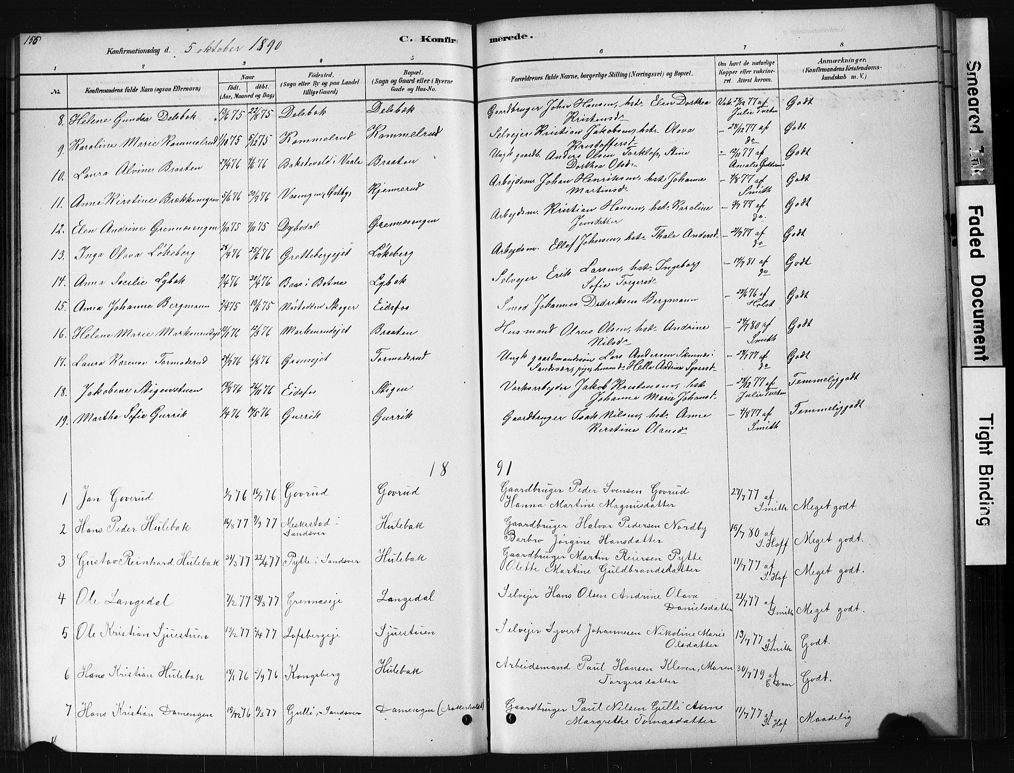 Hof kirkebøker, SAKO/A-64/G/Ga/L0004: Parish register (copy) no. I 4, 1878-1930, p. 156