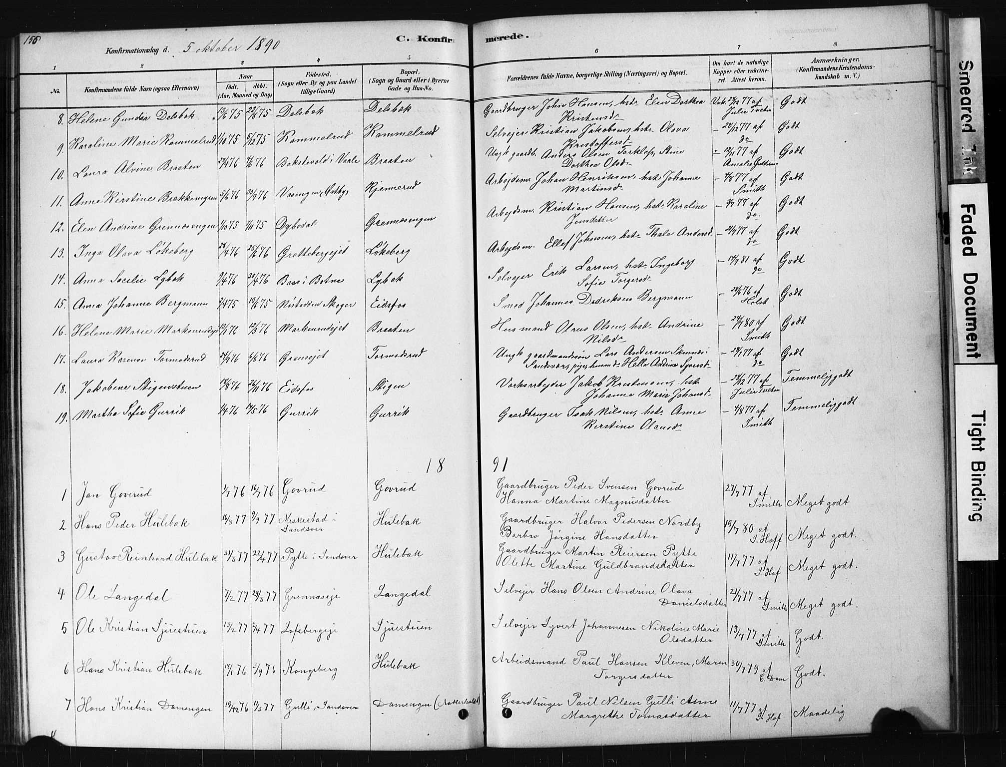 Hof kirkebøker, AV/SAKO-A-64/G/Ga/L0004: Parish register (copy) no. I 4, 1878-1930, p. 156