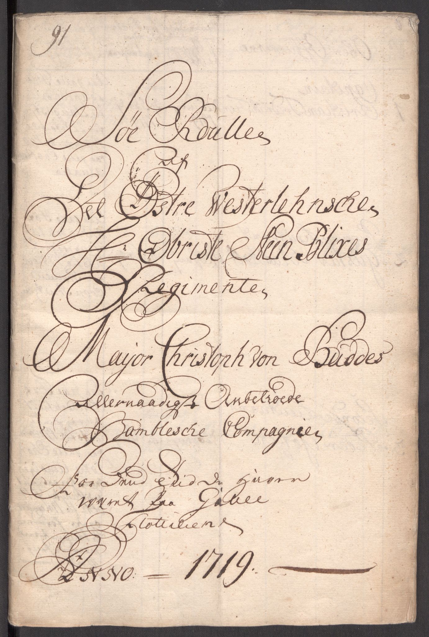 Kommanderende general (KG I) med Det norske krigsdirektorium, RA/EA-5419/E/Eb/L0001: Ruller over noen kompanier som tjenestegjorde på flåten, 1712-1721, p. 237