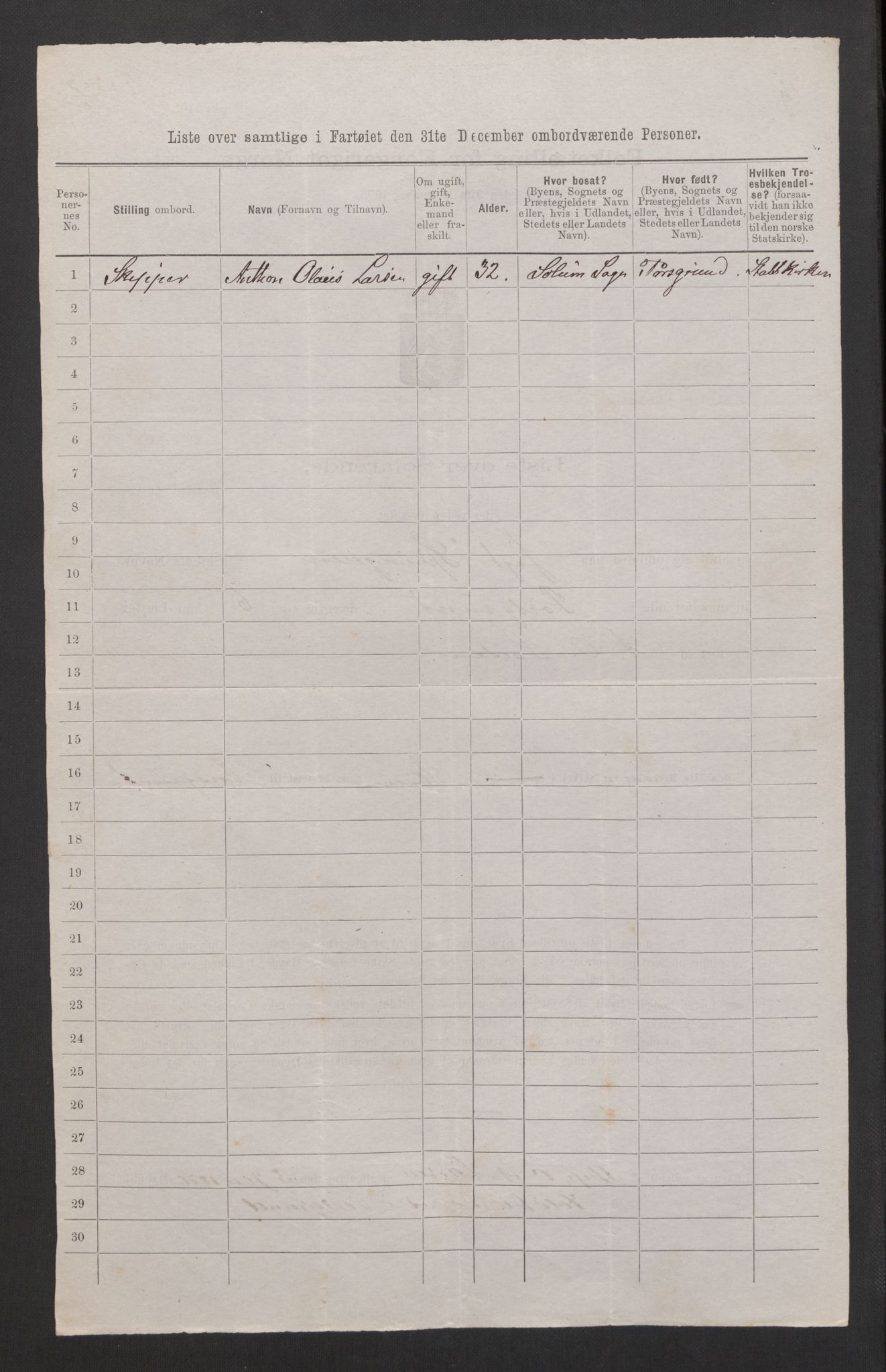 RA, 1875 census, lists of crew on ships: Ships in domestic ports, 1875, p. 298