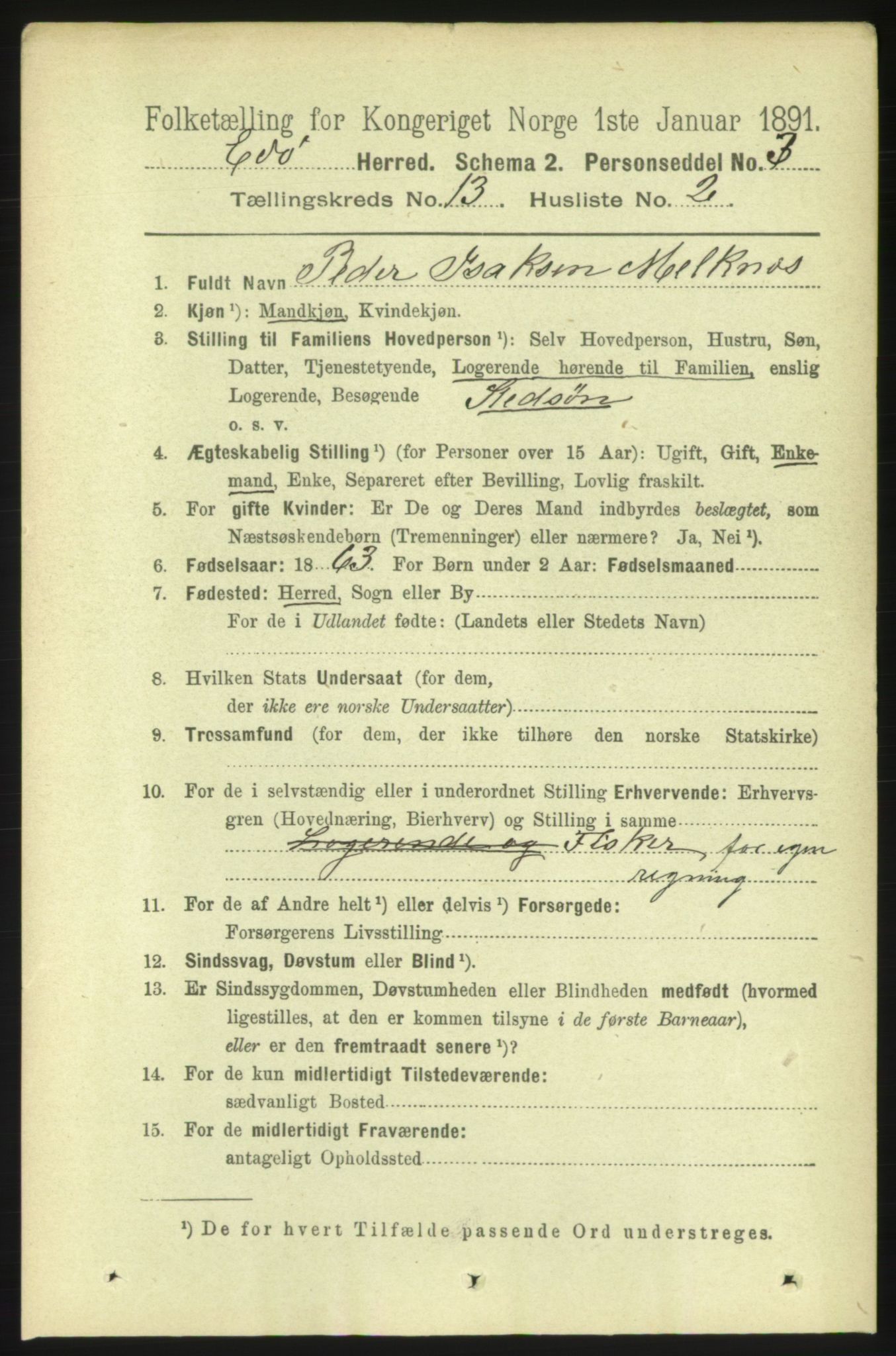 RA, 1891 census for 1573 Edøy, 1891, p. 3687