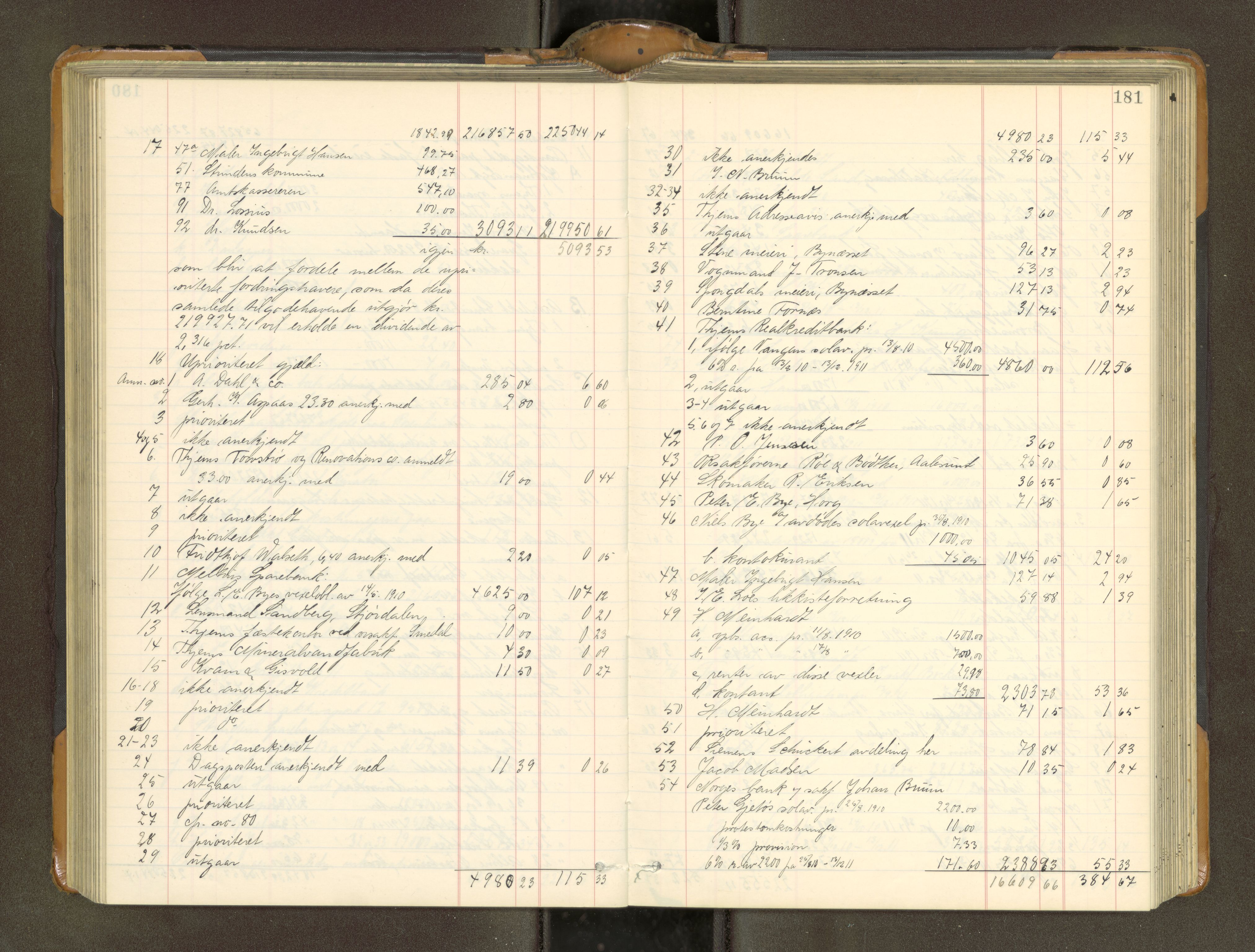 Trondheim byfogd, AV/SAT-A-0003/1/3/3A/L0040: Skifteutlodningsprotokoll - 9/2-1/10. (m/ register), 1910-1913, p. 181