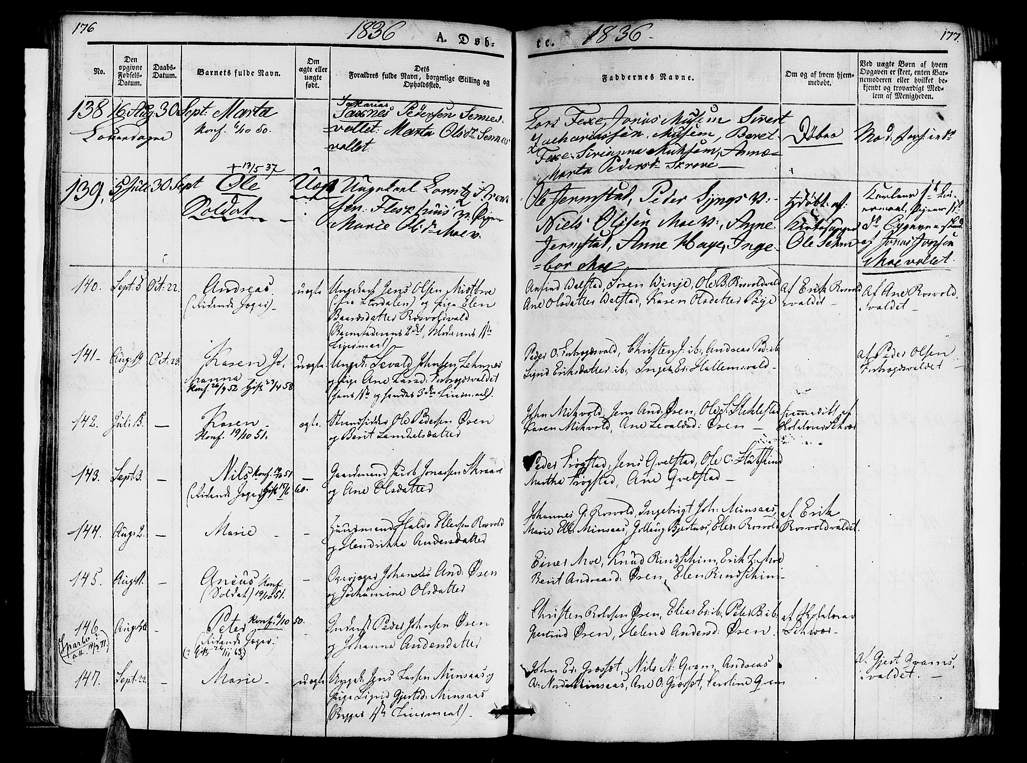 Ministerialprotokoller, klokkerbøker og fødselsregistre - Nord-Trøndelag, AV/SAT-A-1458/723/L0238: Parish register (official) no. 723A07, 1831-1840, p. 176-177