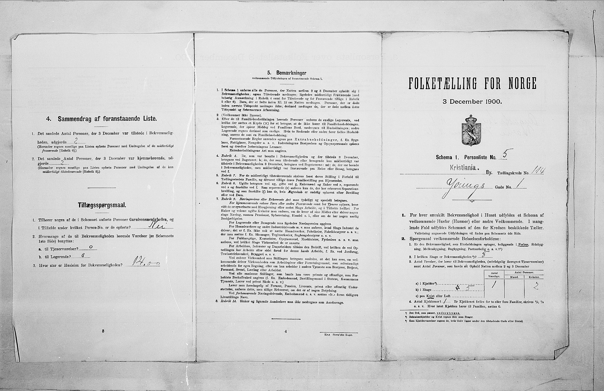 SAO, 1900 census for Kristiania, 1900, p. 114892