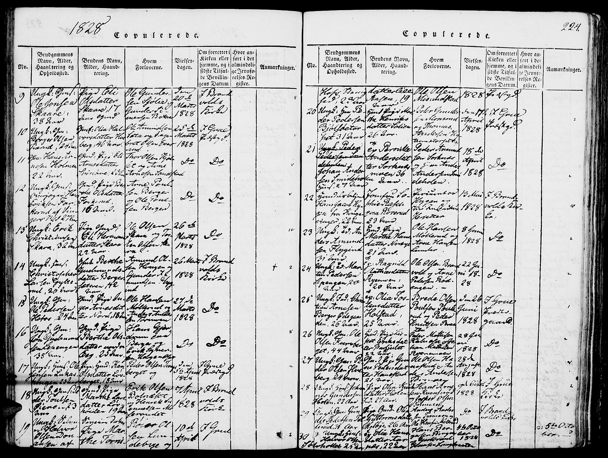 Grue prestekontor, AV/SAH-PREST-036/H/Ha/Haa/L0006: Parish register (official) no. 6, 1814-1830, p. 224