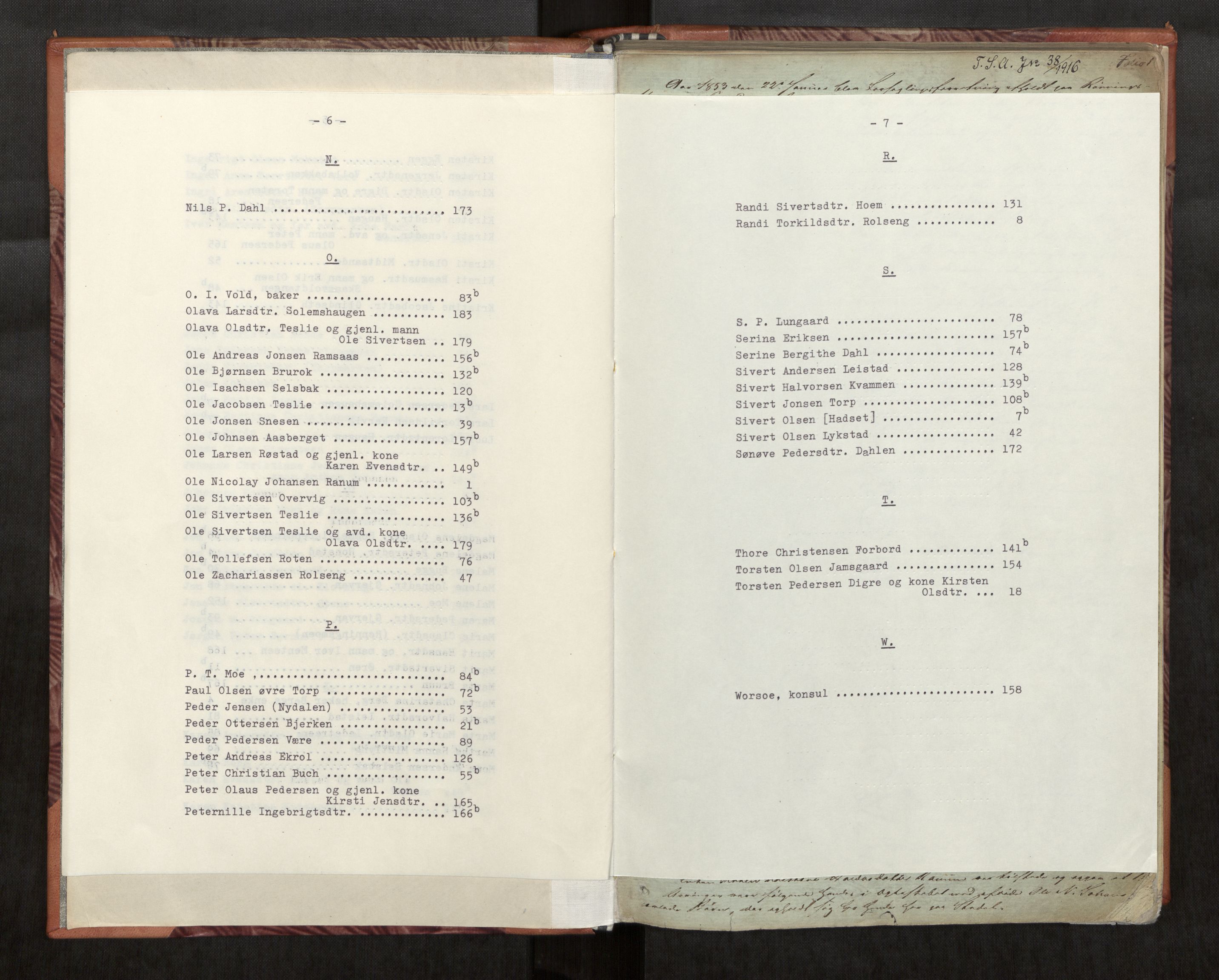 Strinda og Selbu sorenskriveri, SAT/A-0015/3/3C/L0002: Skifteregistreringsprot.  for Strinda tinglag, 1853-1880, p. 6-7