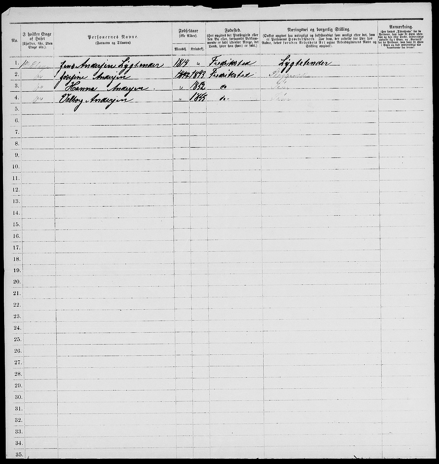 RA, 1885 census for 0103 Fredrikstad, 1885, p. 2215