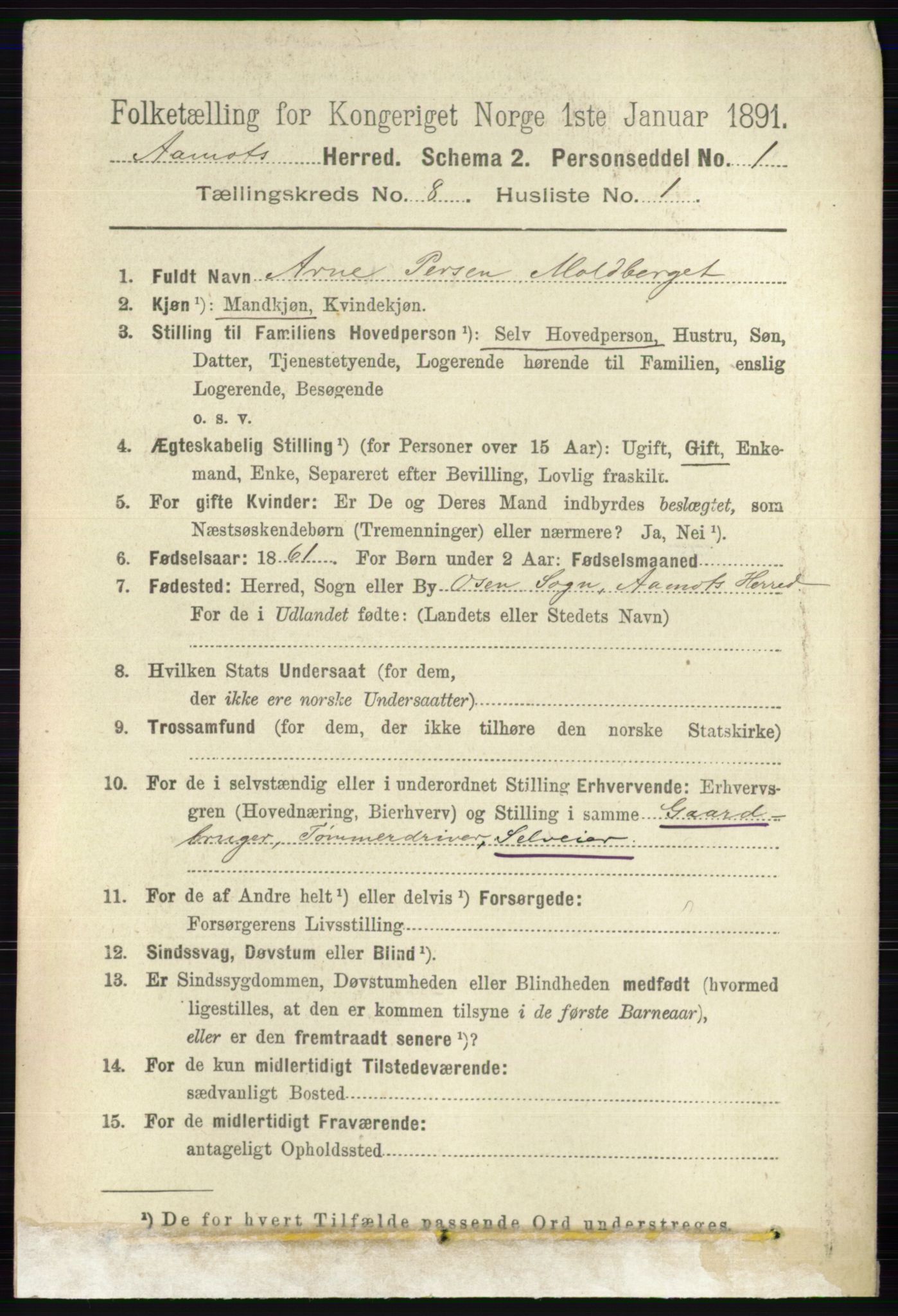 RA, 1891 census for 0429 Åmot, 1891, p. 3396