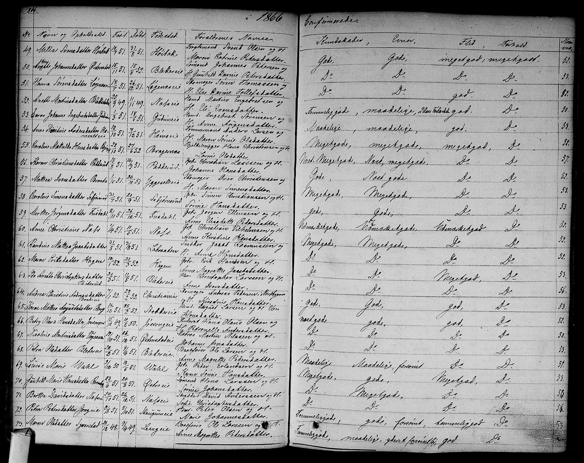 Asker prestekontor Kirkebøker, AV/SAO-A-10256a/F/Fa/L0009: Parish register (official) no. I 9, 1825-1878, p. 240