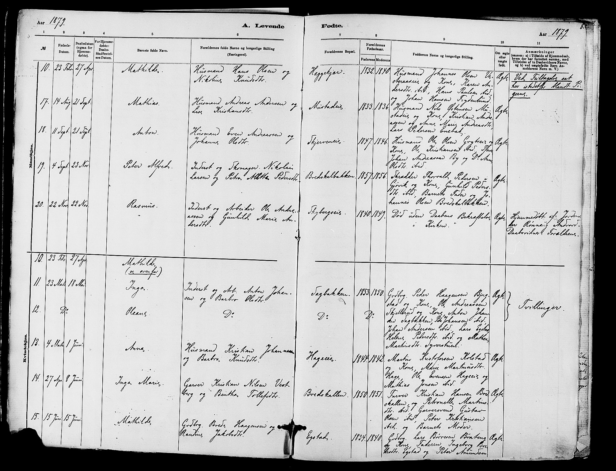 Vardal prestekontor, AV/SAH-PREST-100/H/Ha/Haa/L0010: Parish register (official) no. 10, 1878-1893, p. 8