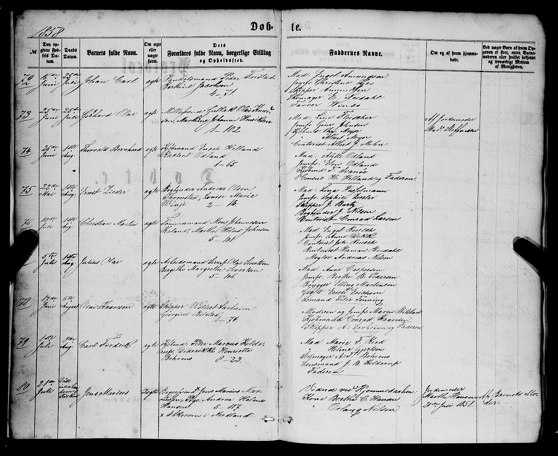 Nykirken Sokneprestembete, SAB/A-77101/H/Haa/L0015: Parish register (official) no. B 2, 1858-1869, p. 6