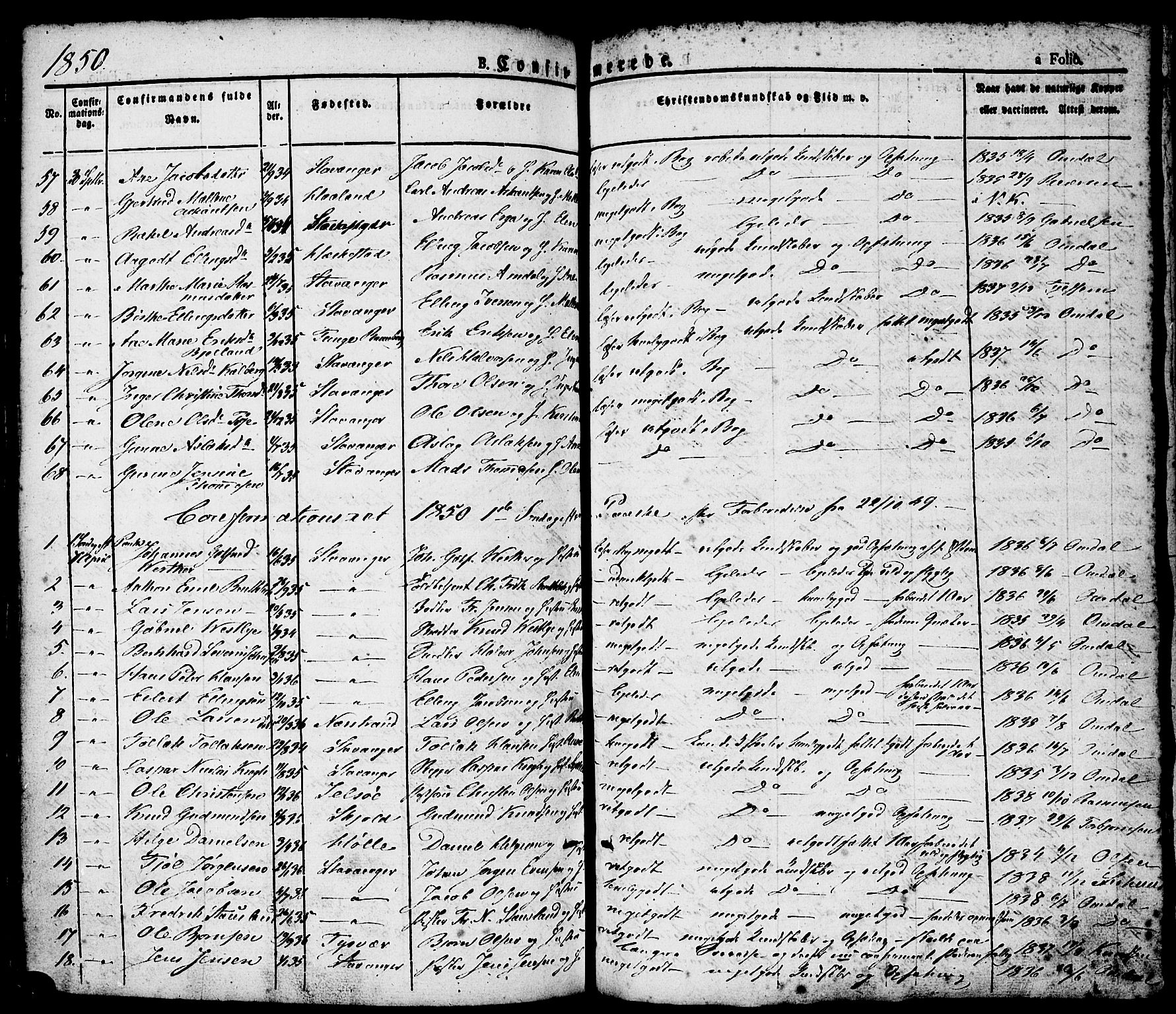 Domkirken sokneprestkontor, AV/SAST-A-101812/001/30/30BA/L0011: Parish register (official) no. A 11, 1832-1856