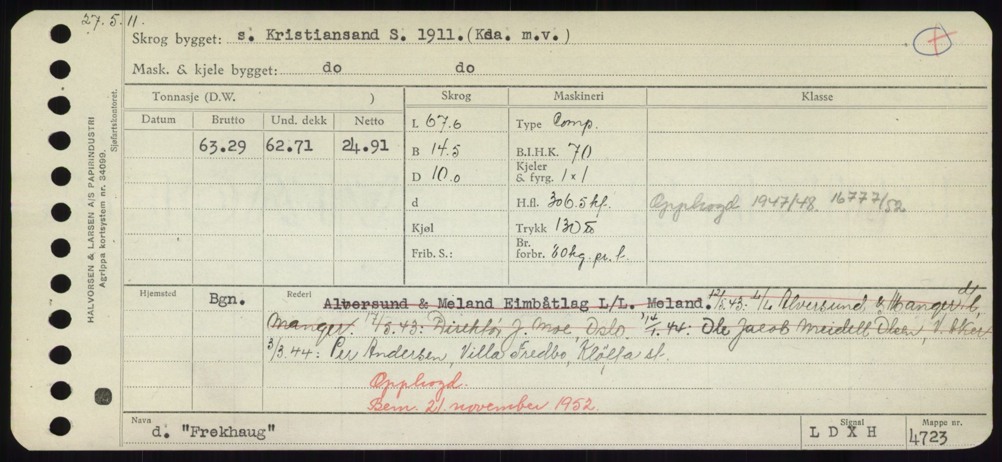 Sjøfartsdirektoratet med forløpere, Skipsmålingen, RA/S-1627/H/Hd/L0011: Fartøy, Fla-Får, p. 373