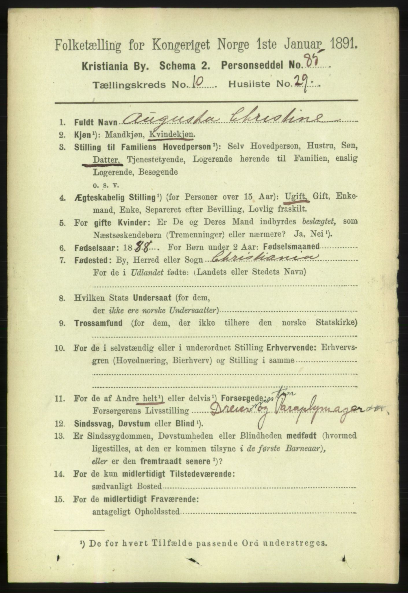 RA, 1891 census for 0301 Kristiania, 1891, p. 4803