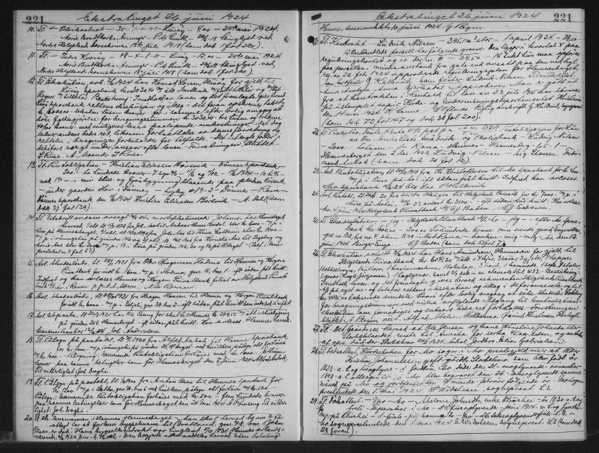 Rana sorenskriveri , AV/SAT-A-1108/1/2/2C/L0018: Mortgage book no. 18, 1923-1928, p. 221, Deed date: 26.06.1924