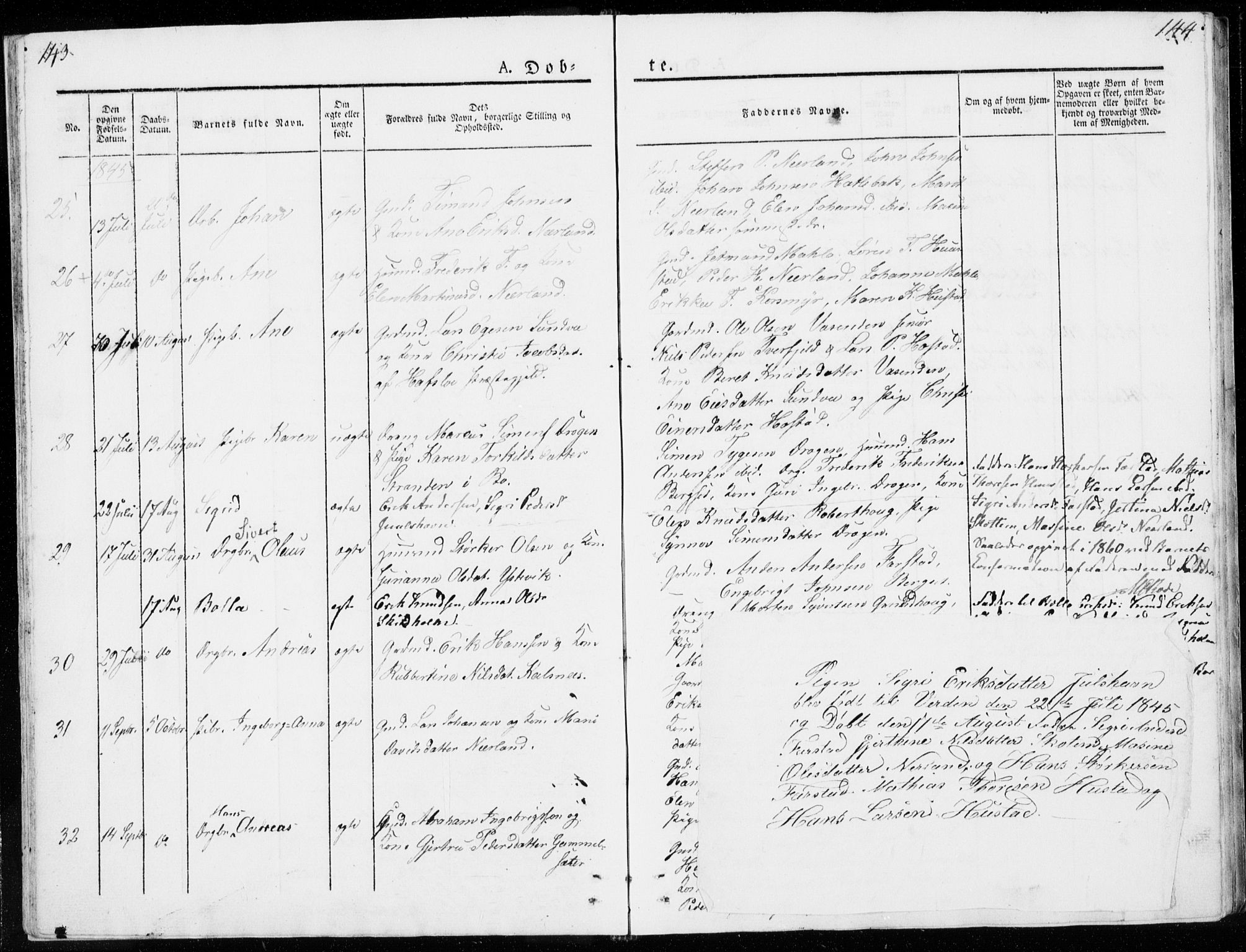 Ministerialprotokoller, klokkerbøker og fødselsregistre - Møre og Romsdal, SAT/A-1454/566/L0766: Parish register (official) no. 566A05, 1842-1851, p. 143-144