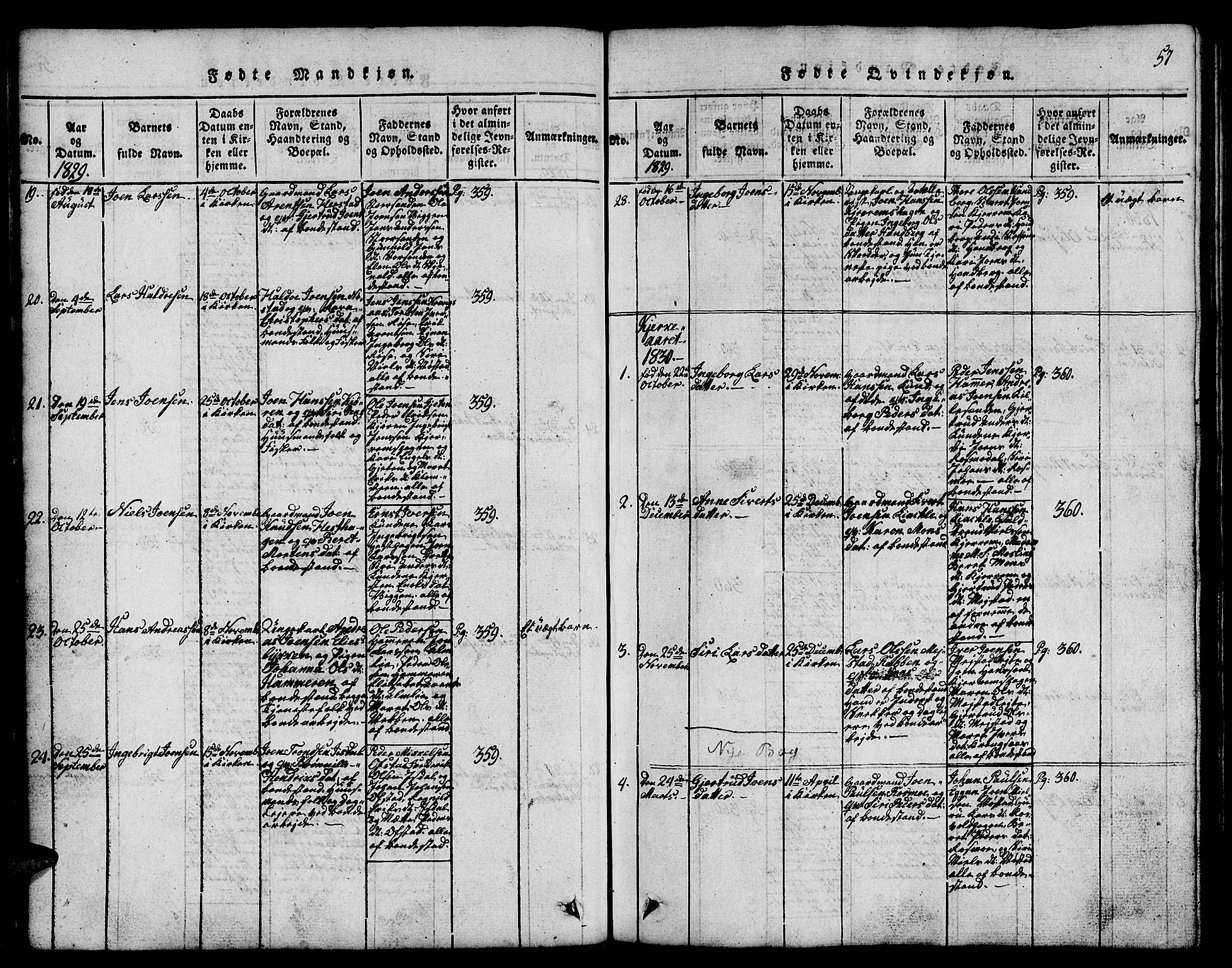 Ministerialprotokoller, klokkerbøker og fødselsregistre - Sør-Trøndelag, SAT/A-1456/665/L0776: Parish register (copy) no. 665C01, 1817-1837, p. 57