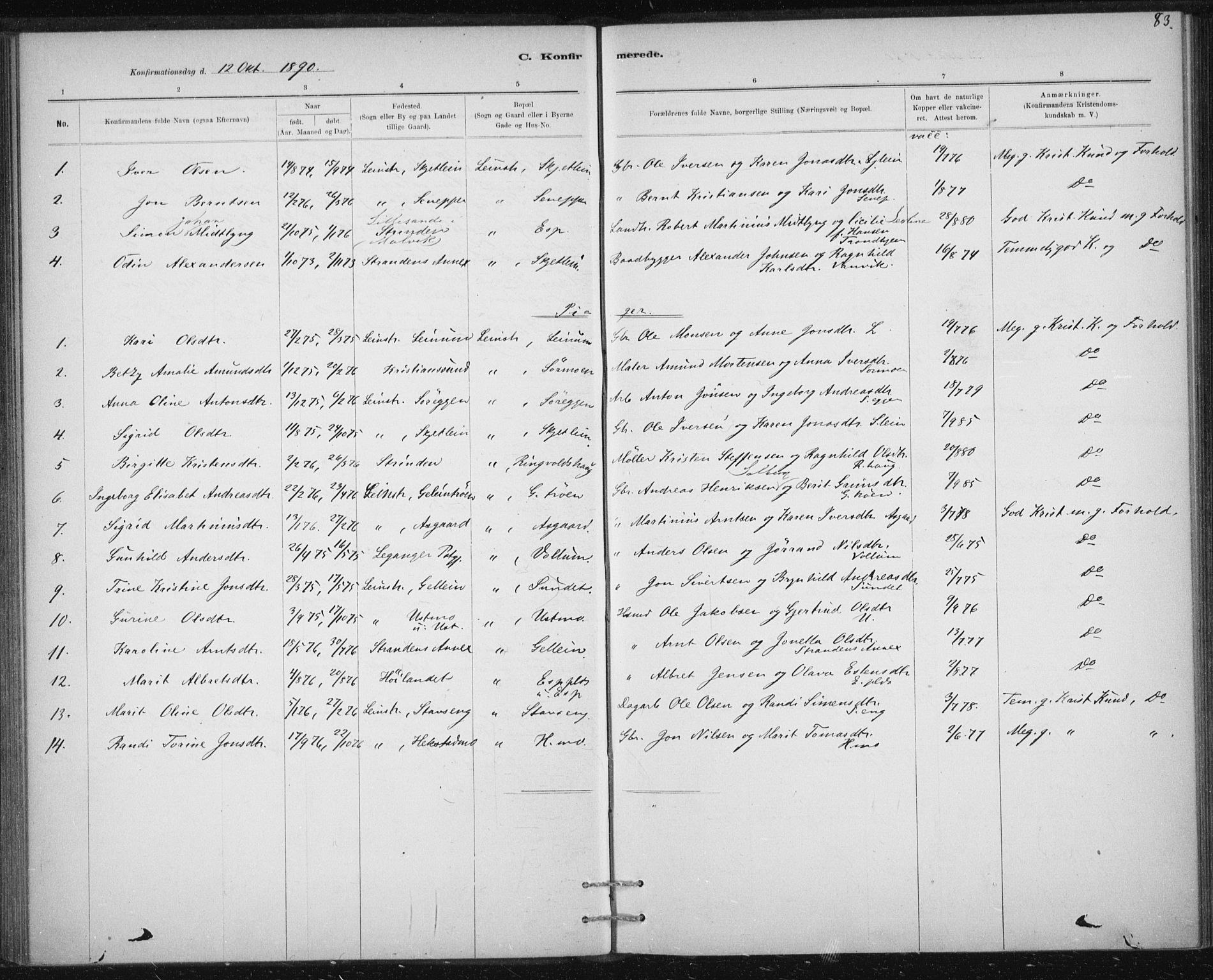 Ministerialprotokoller, klokkerbøker og fødselsregistre - Sør-Trøndelag, SAT/A-1456/613/L0392: Parish register (official) no. 613A01, 1887-1906, p. 83