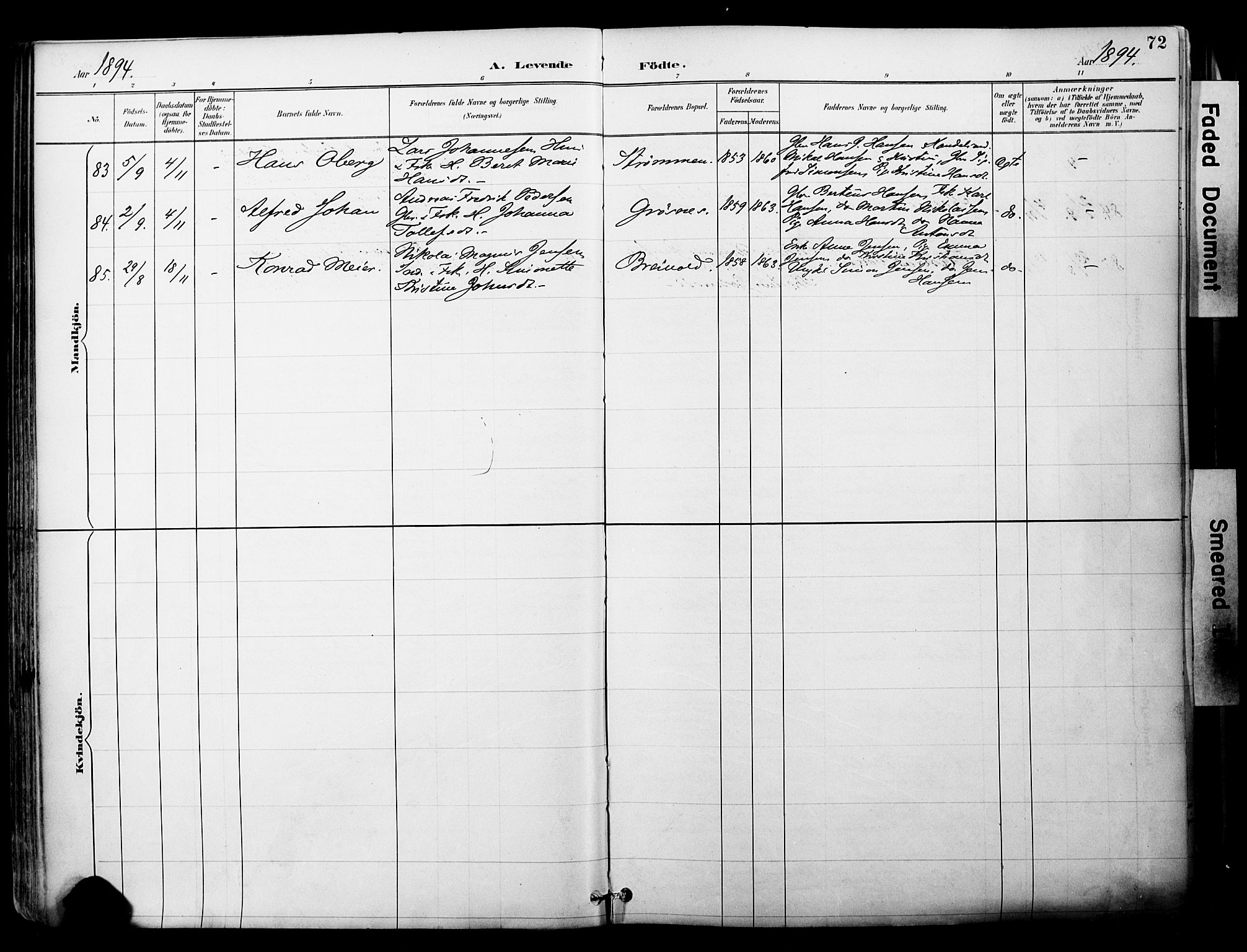 Ibestad sokneprestembete, SATØ/S-0077/H/Ha/Haa/L0012kirke: Parish register (official) no. 12, 1890-1900, p. 72