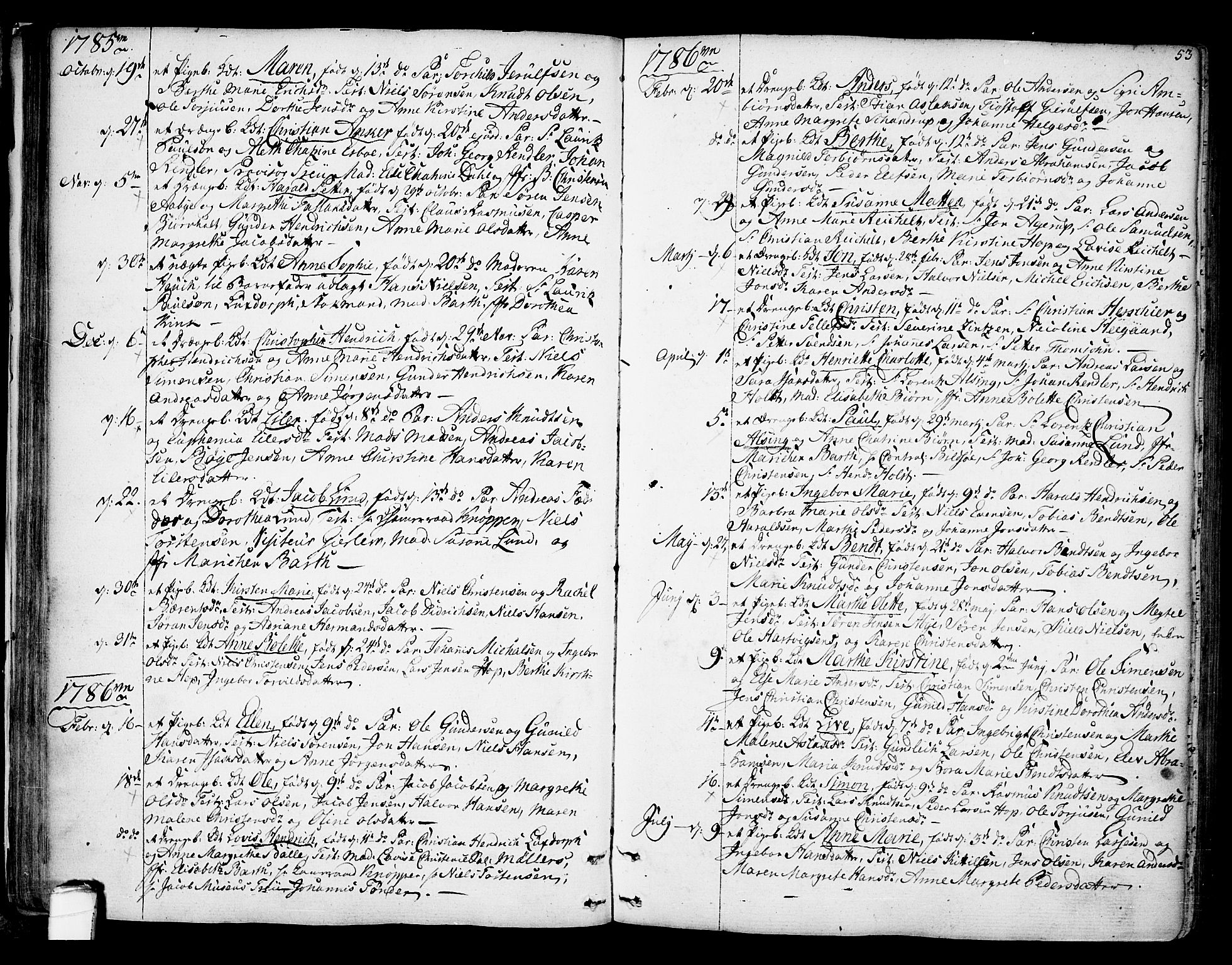 Kragerø kirkebøker, AV/SAKO-A-278/F/Fa/L0002: Parish register (official) no. 2, 1767-1802, p. 53