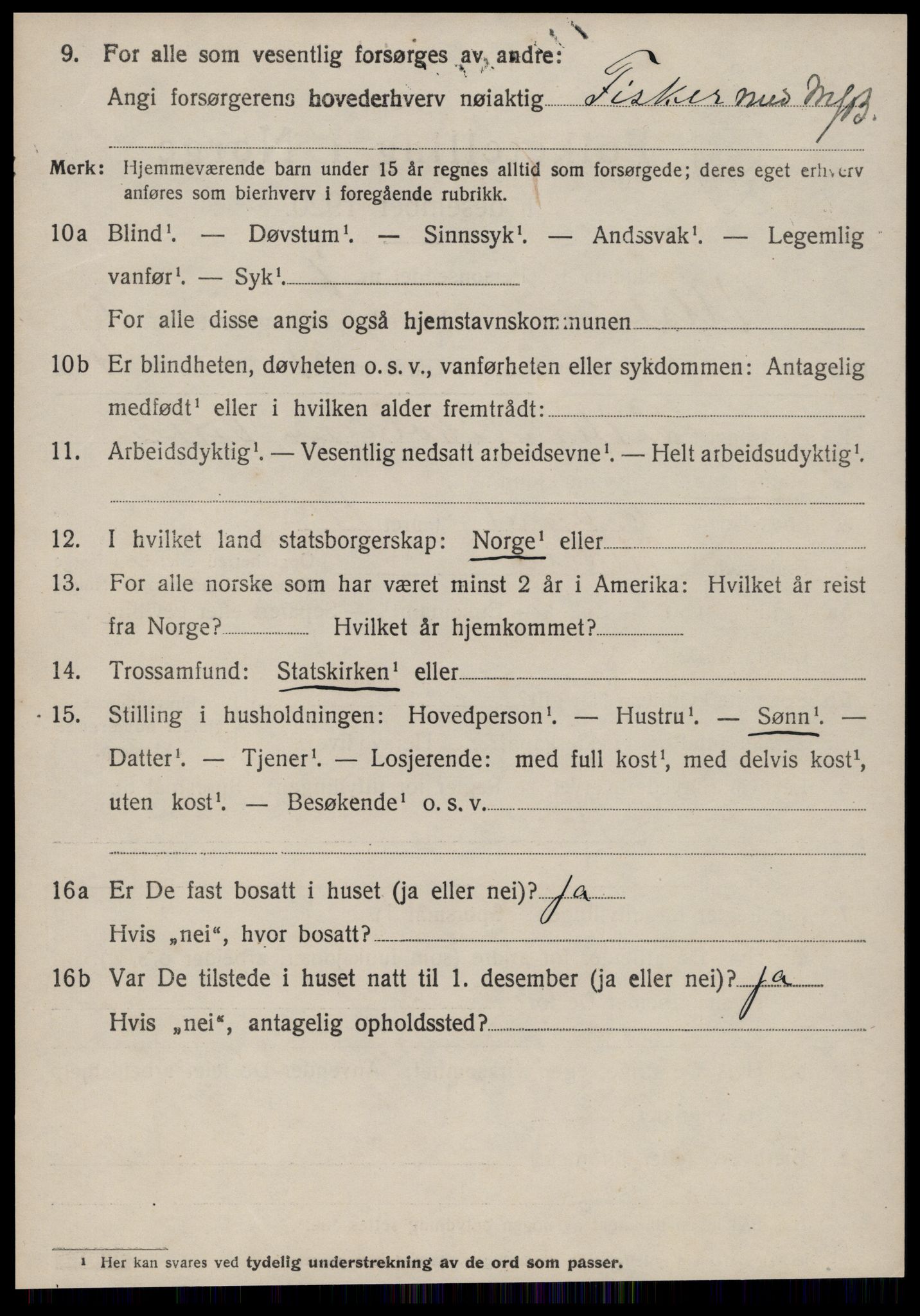 SAT, 1920 census for Ulstein, 1920, p. 5349