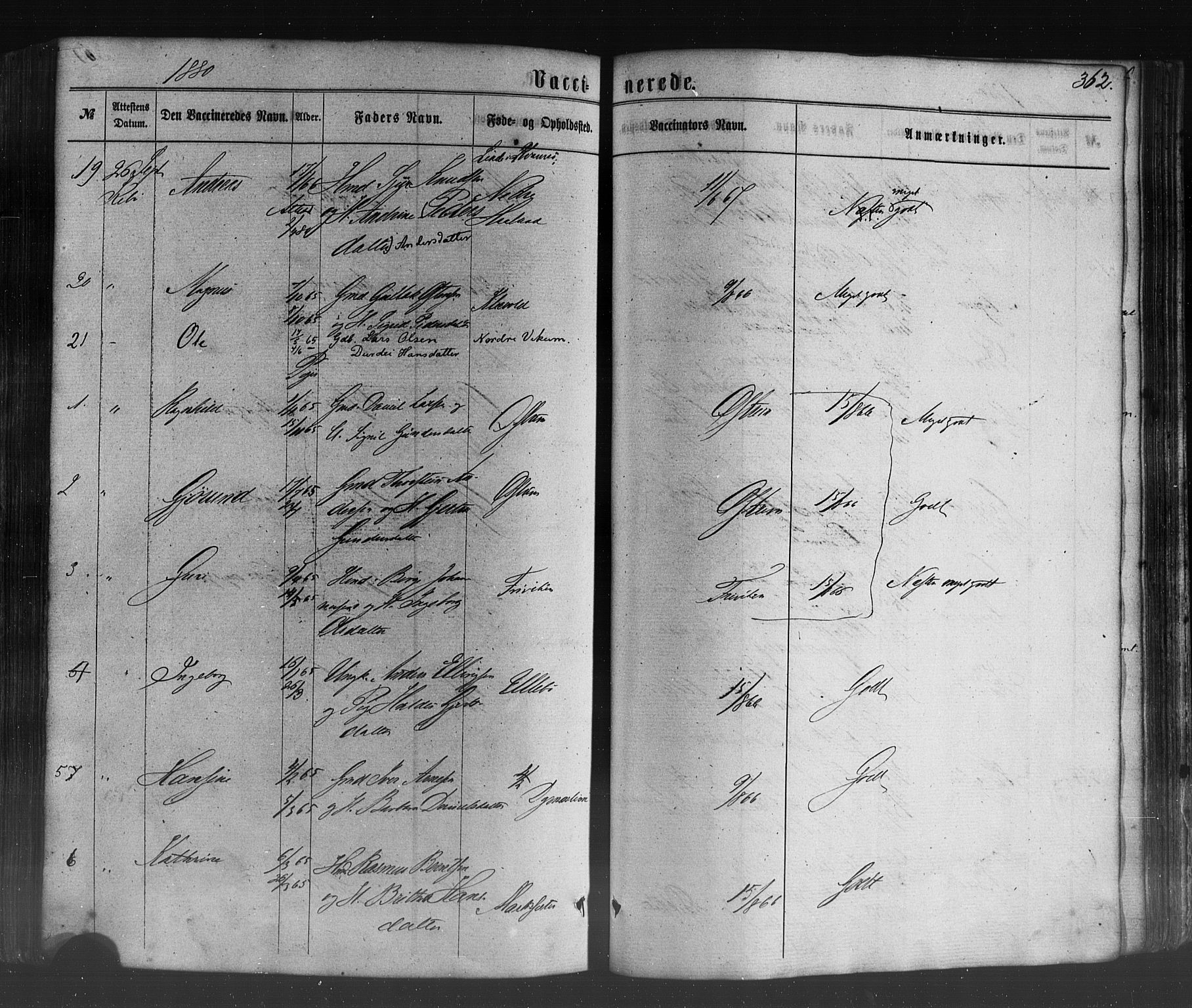 Lavik sokneprestembete, SAB/A-80901: Parish register (official) no. A 4, 1864-1881, p. 362
