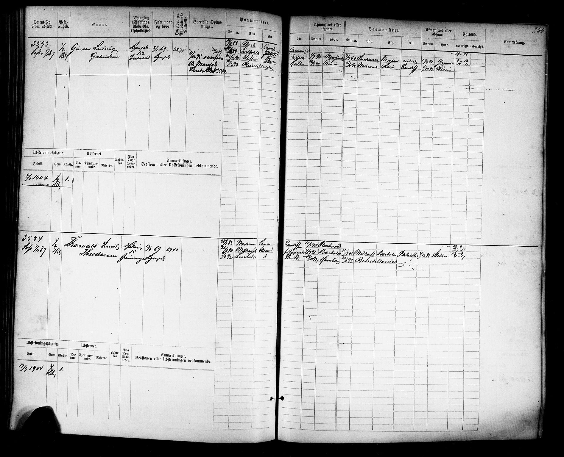 Farsund mønstringskrets, AV/SAK-2031-0017/F/Fb/L0019: Hovedrulle nr 3067-3832, Z-11, 1882-1922, p. 270