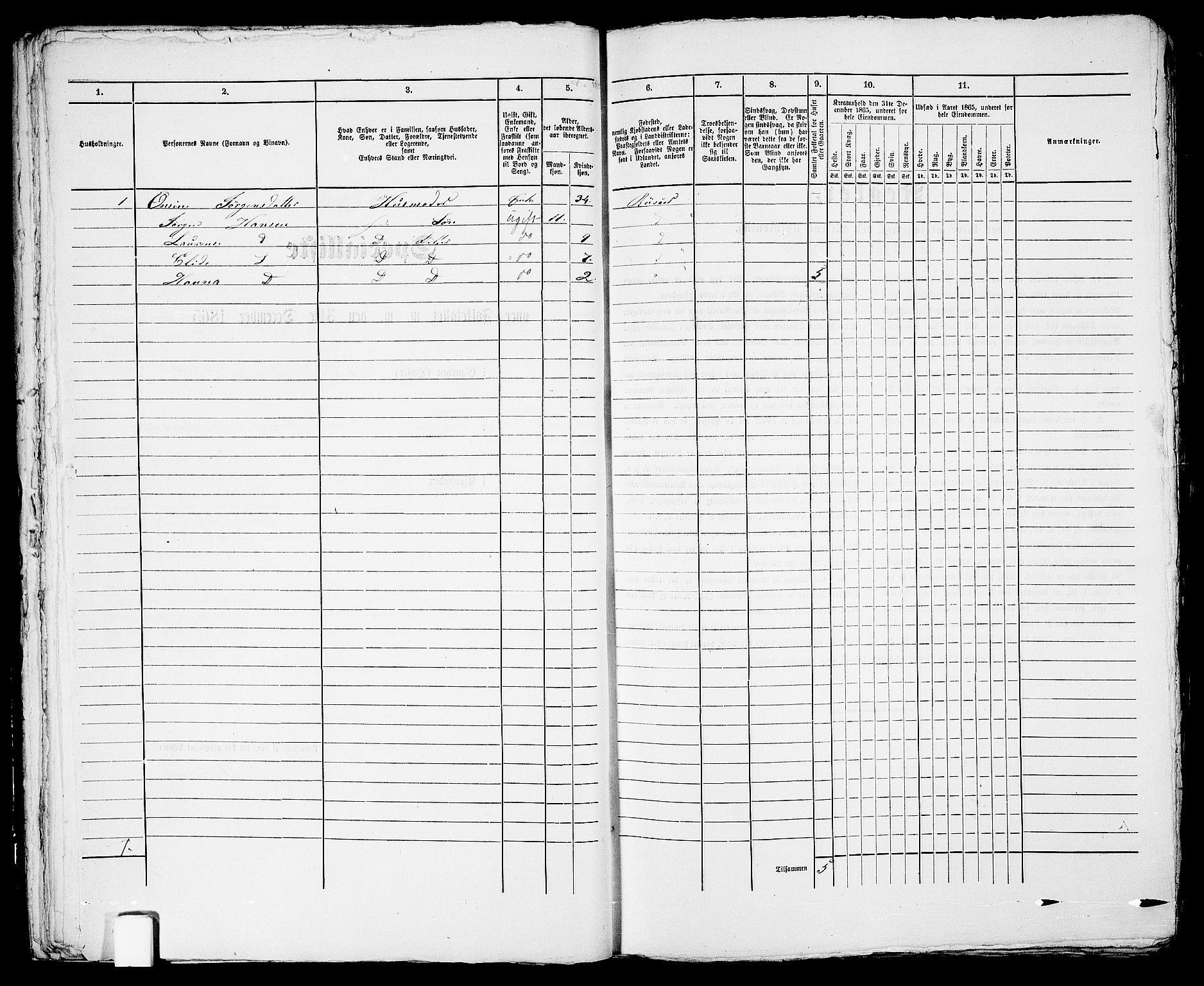 RA, 1865 census for Risør/Risør, 1865, p. 380